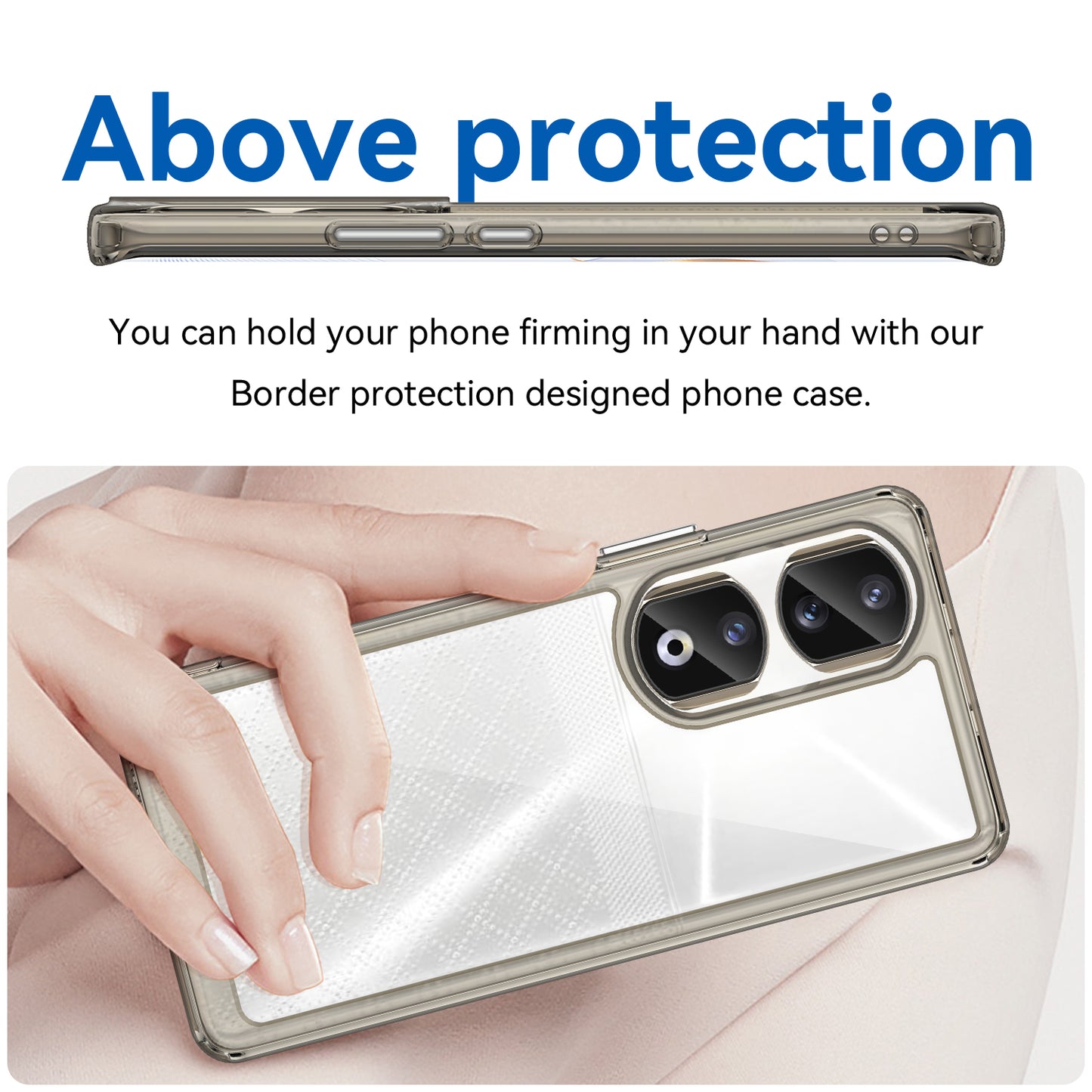 For Honor 90 Pro TPU+Acrylic Hybrid Phone Case Clear Back Protective Cover