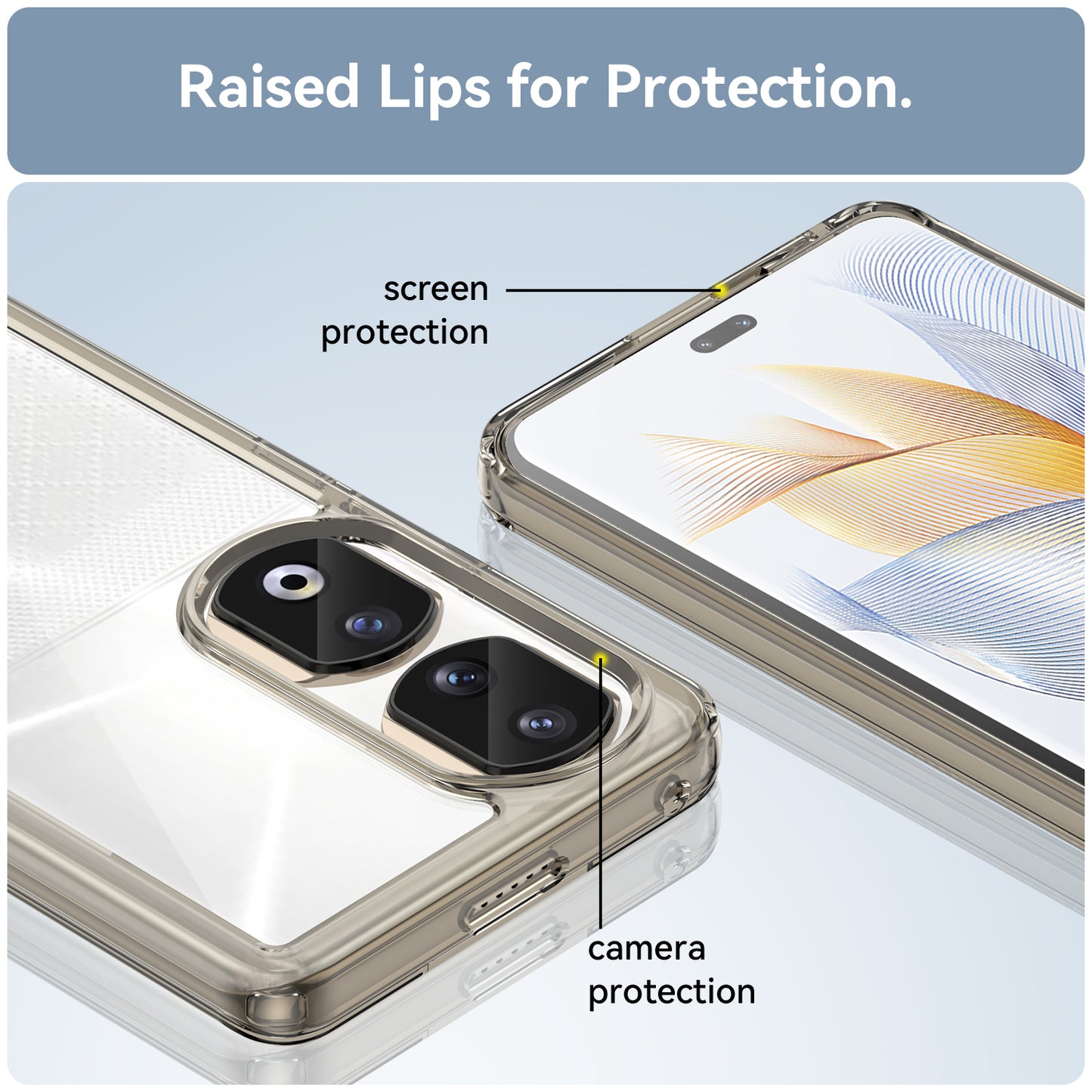 For Honor 90 Pro TPU+Acrylic Hybrid Phone Case Clear Back Protective Cover