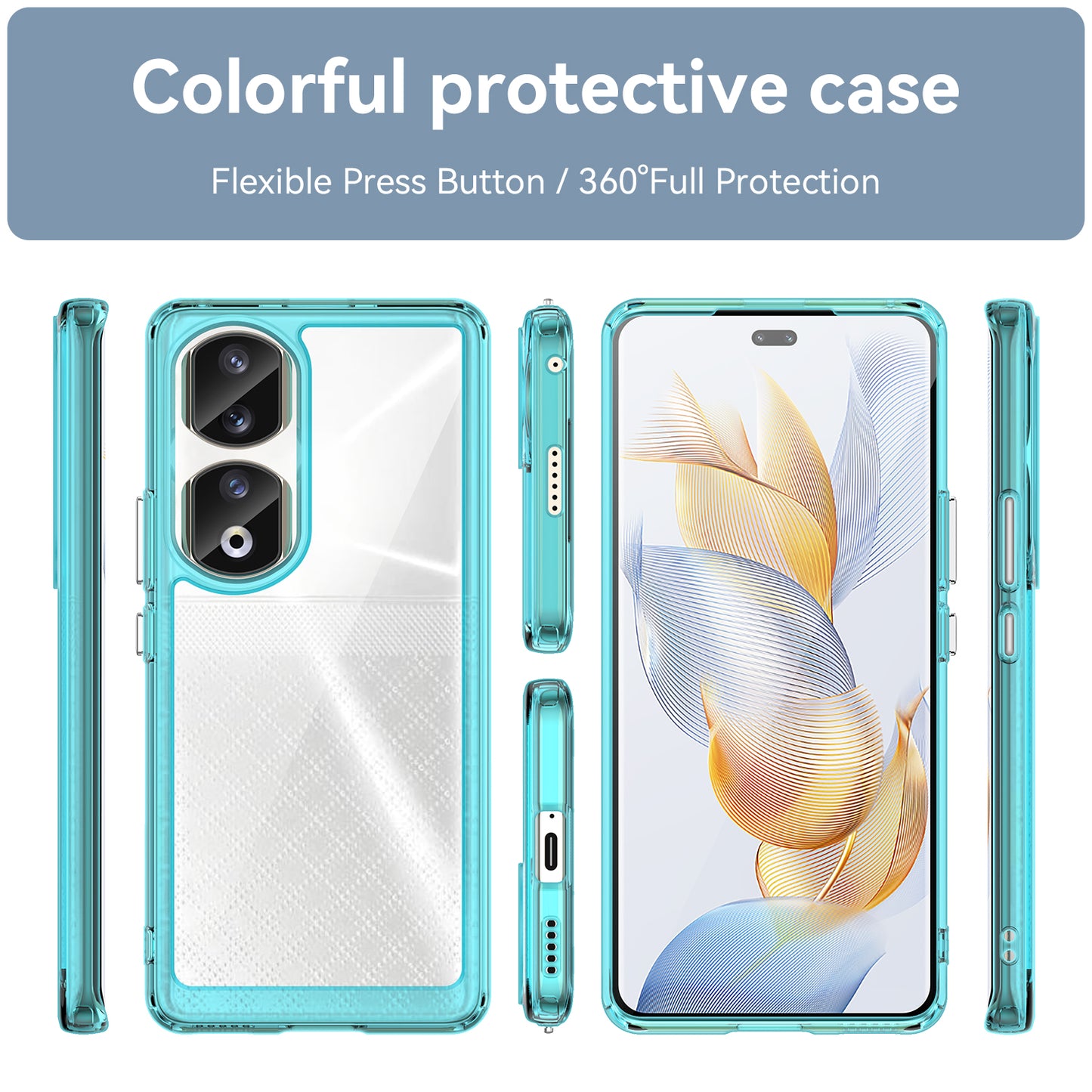 For Honor 90 Pro TPU+Acrylic Hybrid Phone Case Clear Back Protective Cover