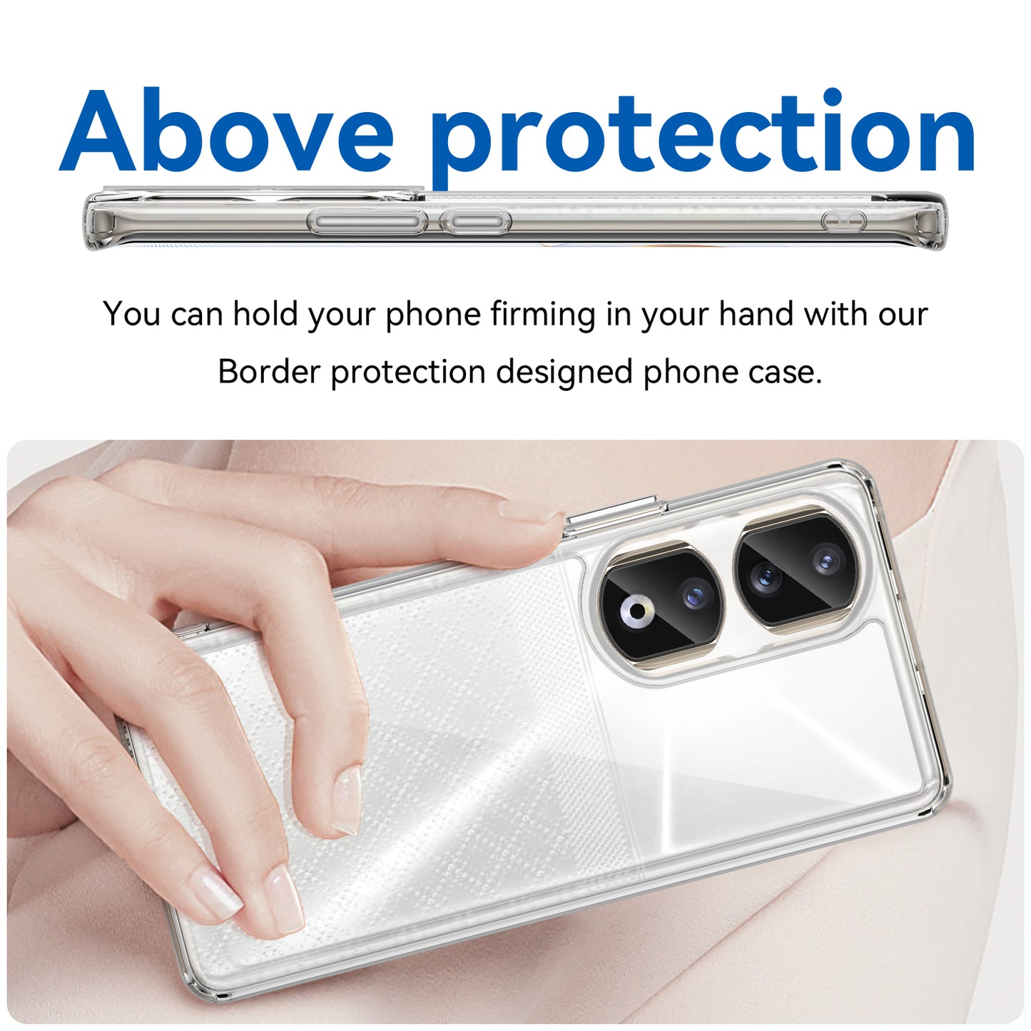 For Honor 90 Pro TPU+Acrylic Hybrid Phone Case Clear Back Protective Cover