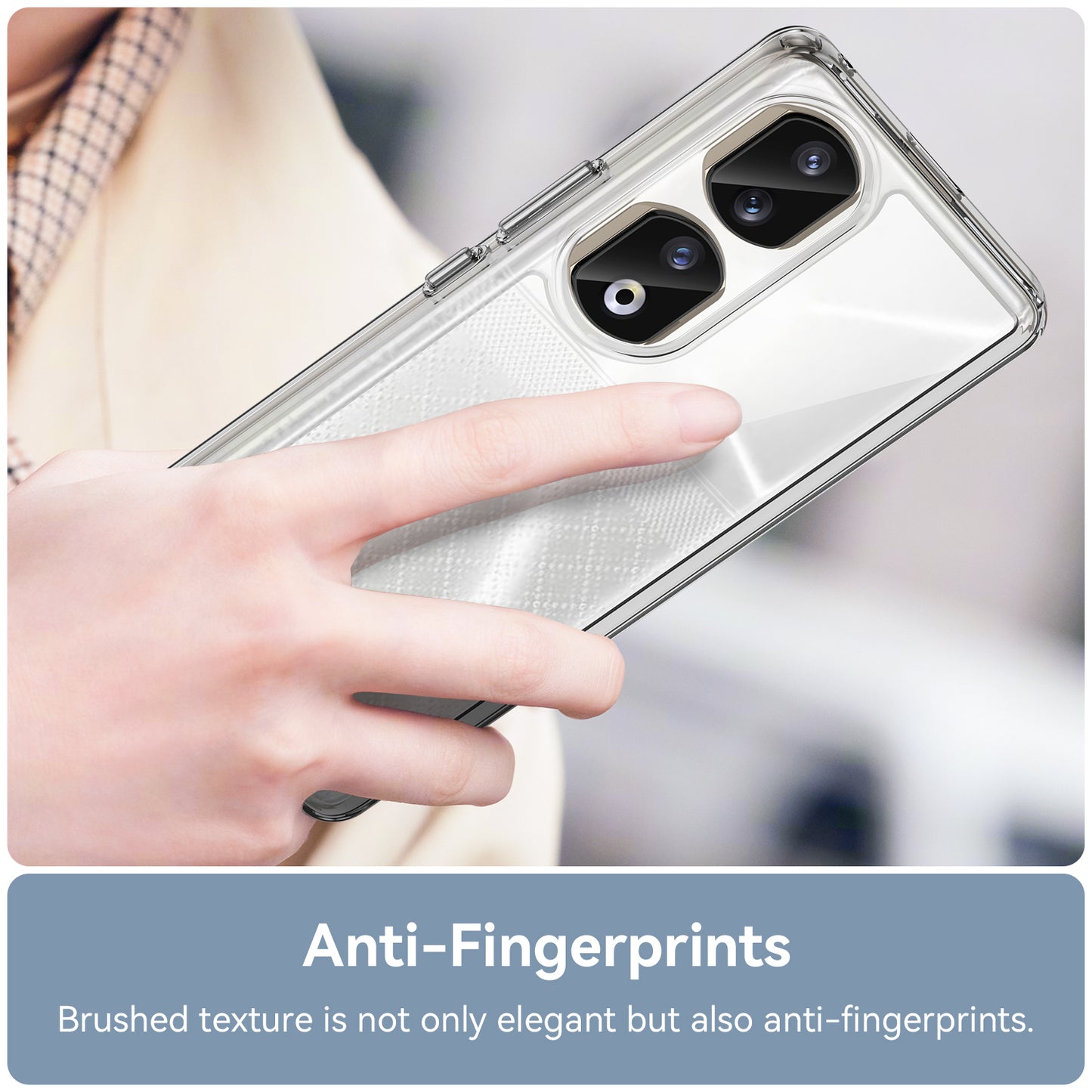 For Honor 90 Pro TPU+Acrylic Hybrid Phone Case Clear Back Protective Cover