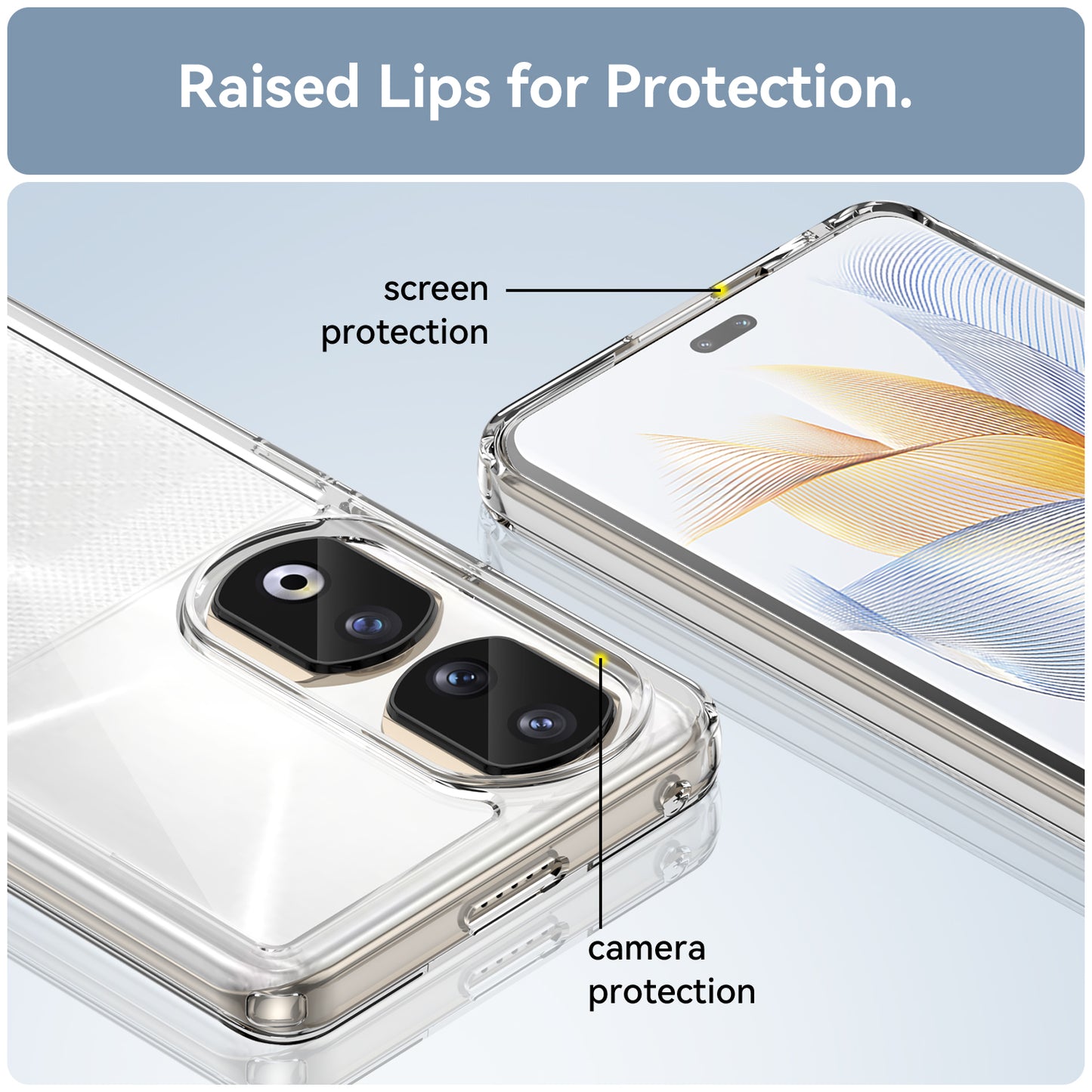 For Honor 90 Pro TPU+Acrylic Hybrid Phone Case Clear Back Protective Cover