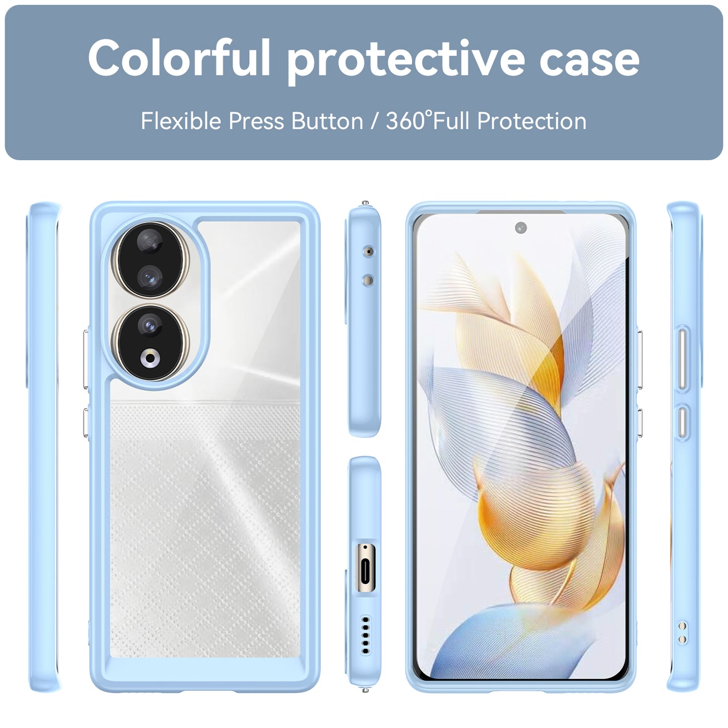 For Honor 90 TPU+Acrylic Phone Case Drop Protection Back Cover
