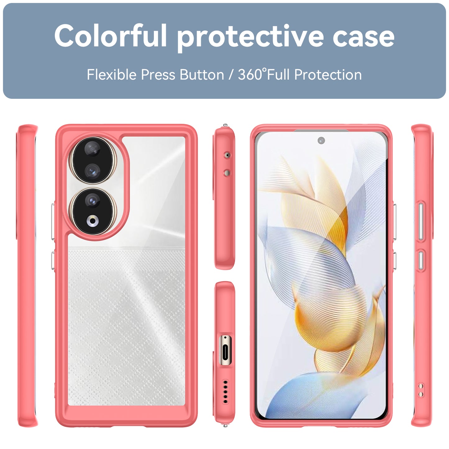 For Honor 90 TPU+Acrylic Phone Case Drop Protection Back Cover