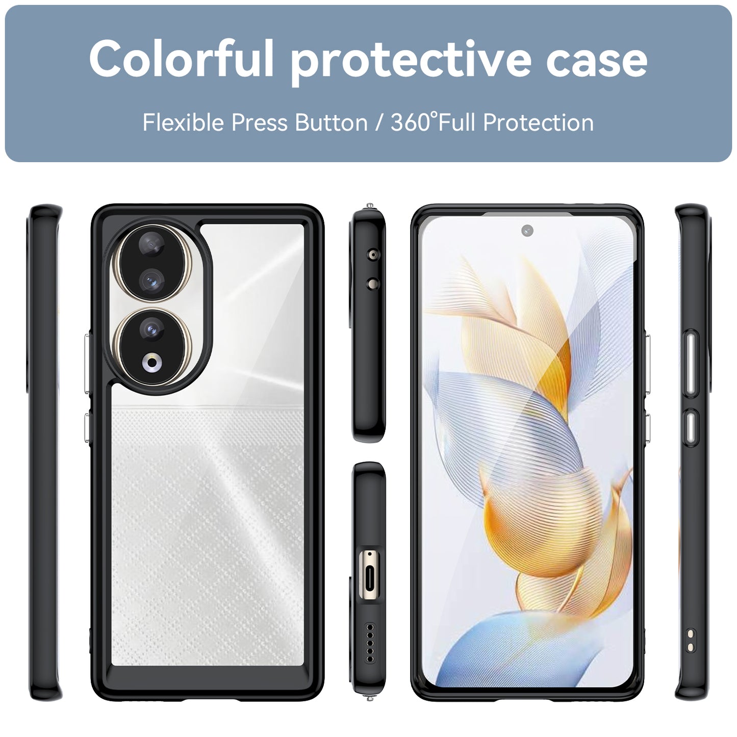 For Honor 90 TPU+Acrylic Phone Case Drop Protection Back Cover