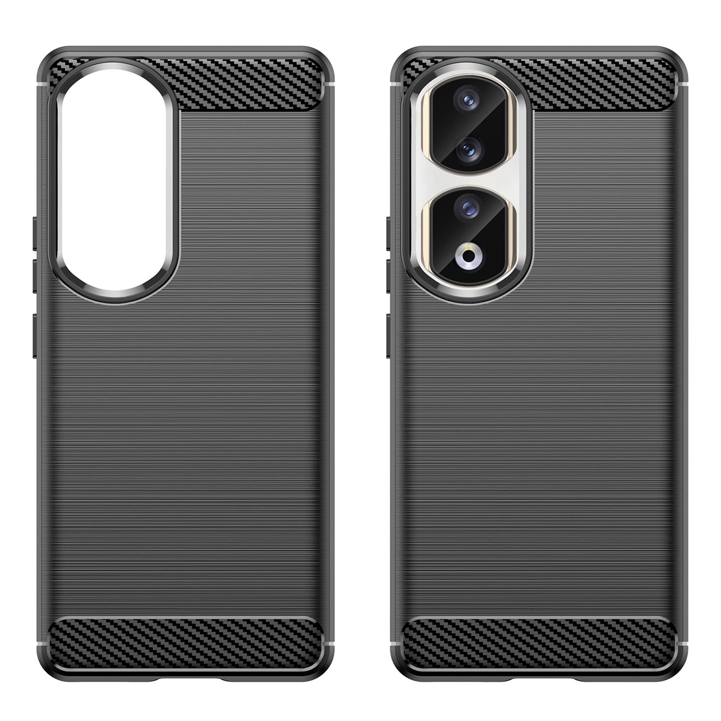 For Honor 90 Pro Carbon Fiber Texture Phone Case Soft TPU Brushed Anti-fall Cover