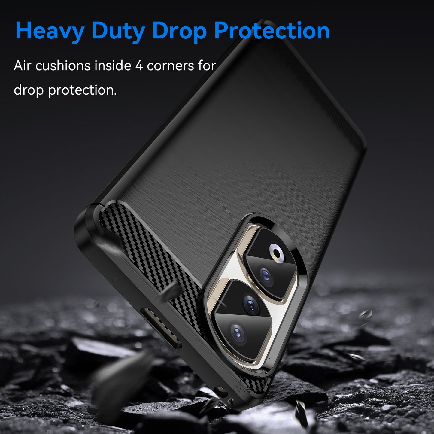 For Honor 90 Pro Carbon Fiber Texture Phone Case Soft TPU Brushed Anti-fall Cover