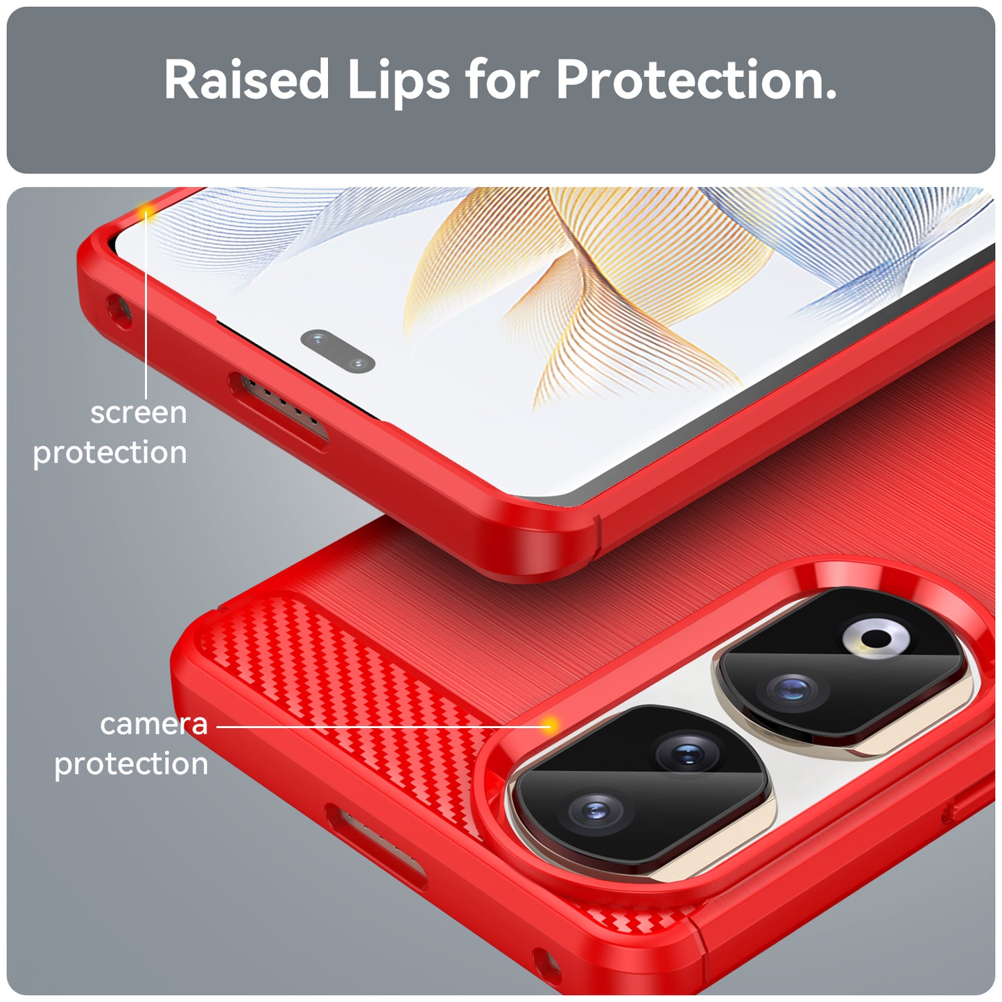 For Honor 90 Pro Carbon Fiber Texture Phone Case Soft TPU Brushed Anti-fall Cover