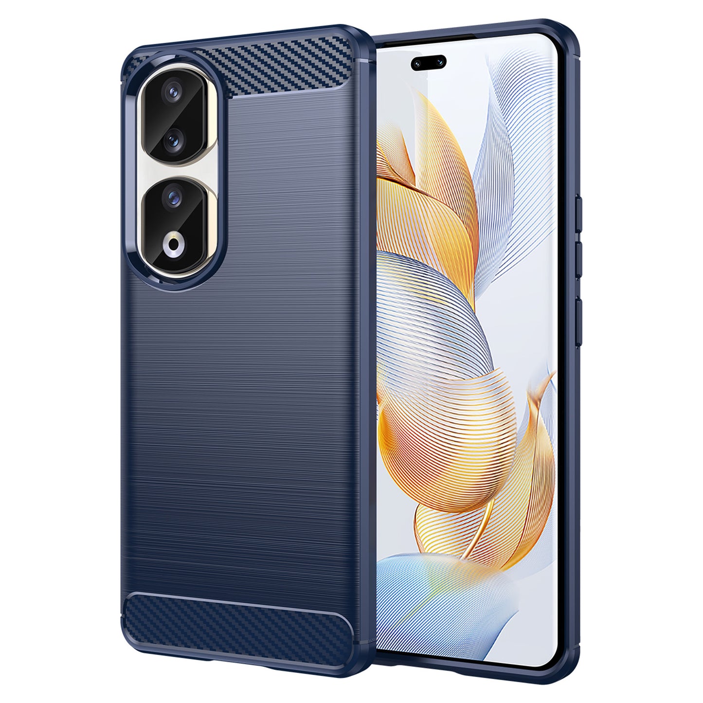 For Honor 90 Pro Carbon Fiber Texture Phone Case Soft TPU Brushed Anti-fall Cover