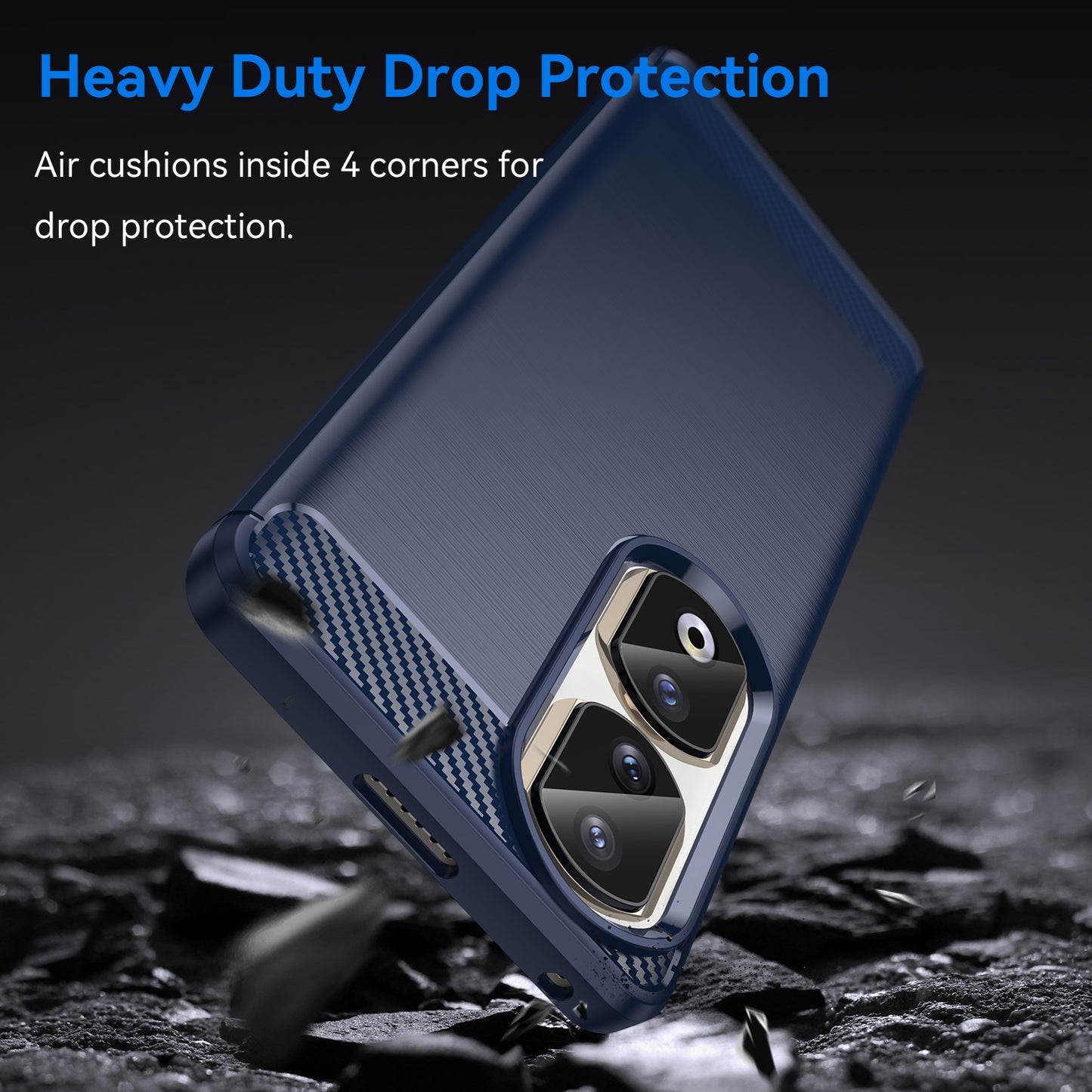 For Honor 90 Pro Carbon Fiber Texture Phone Case Soft TPU Brushed Anti-fall Cover