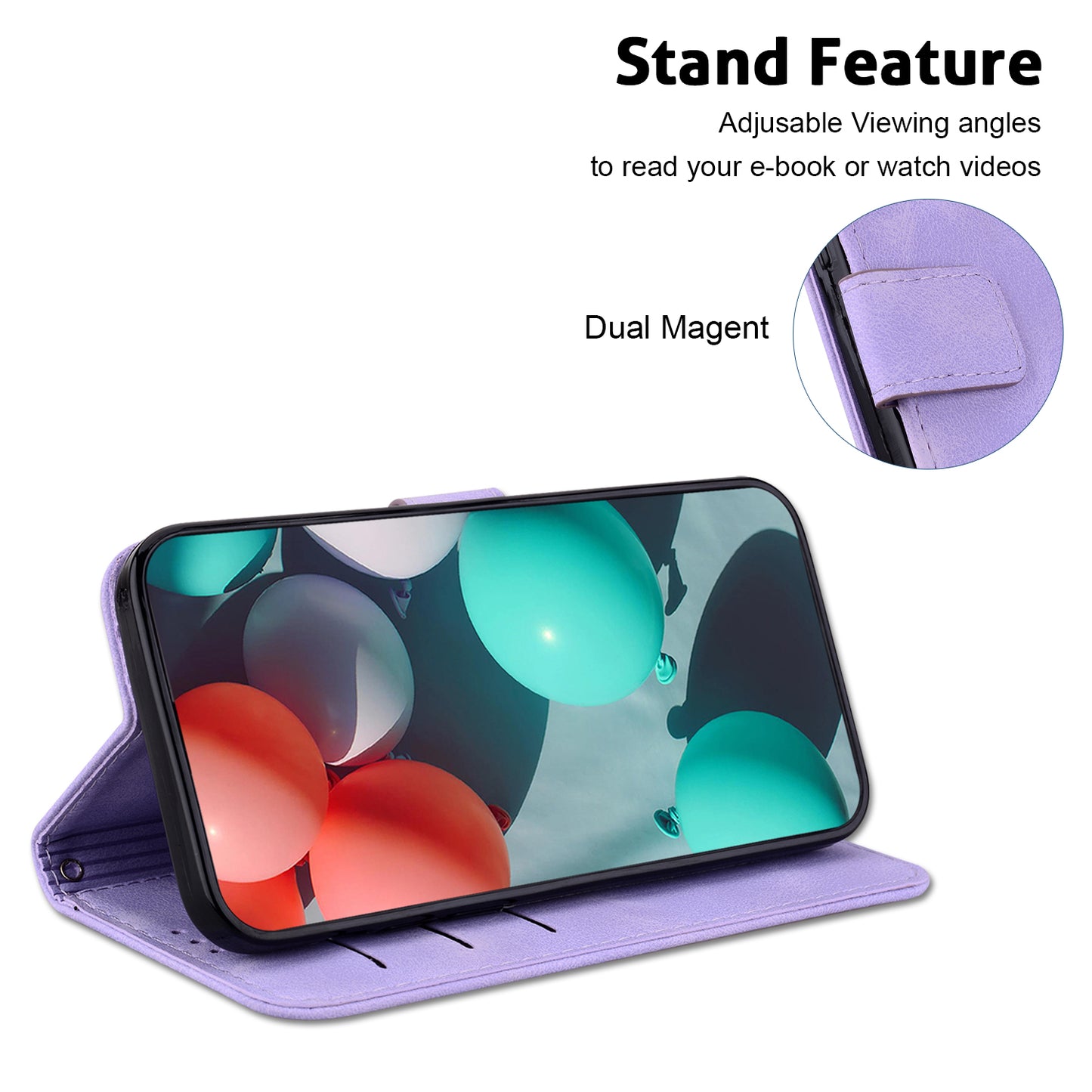 For Huawei nova Y61 4G Stand Cover Imprinted 7-Shape Pattern Wallet Flip Leather Phone Case