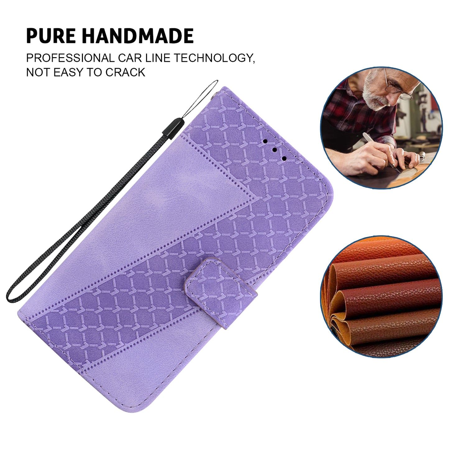 For Huawei nova Y61 4G Stand Cover Imprinted 7-Shape Pattern Wallet Flip Leather Phone Case
