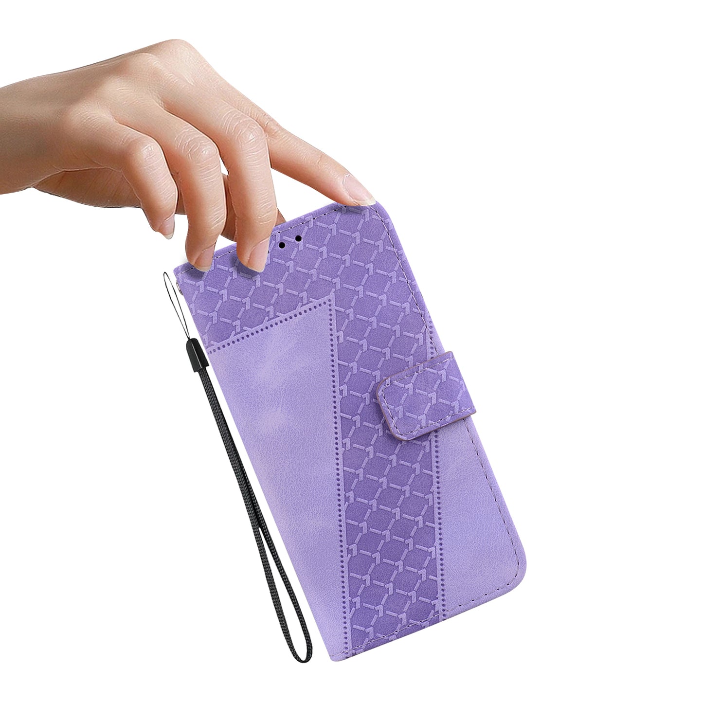 For Huawei nova Y61 4G Stand Cover Imprinted 7-Shape Pattern Wallet Flip Leather Phone Case