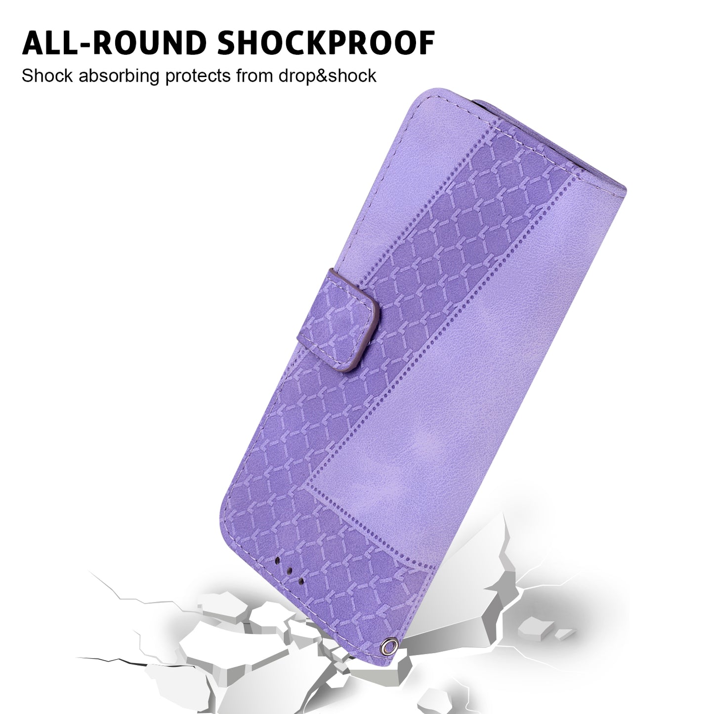 For Huawei nova Y61 4G Stand Cover Imprinted 7-Shape Pattern Wallet Flip Leather Phone Case