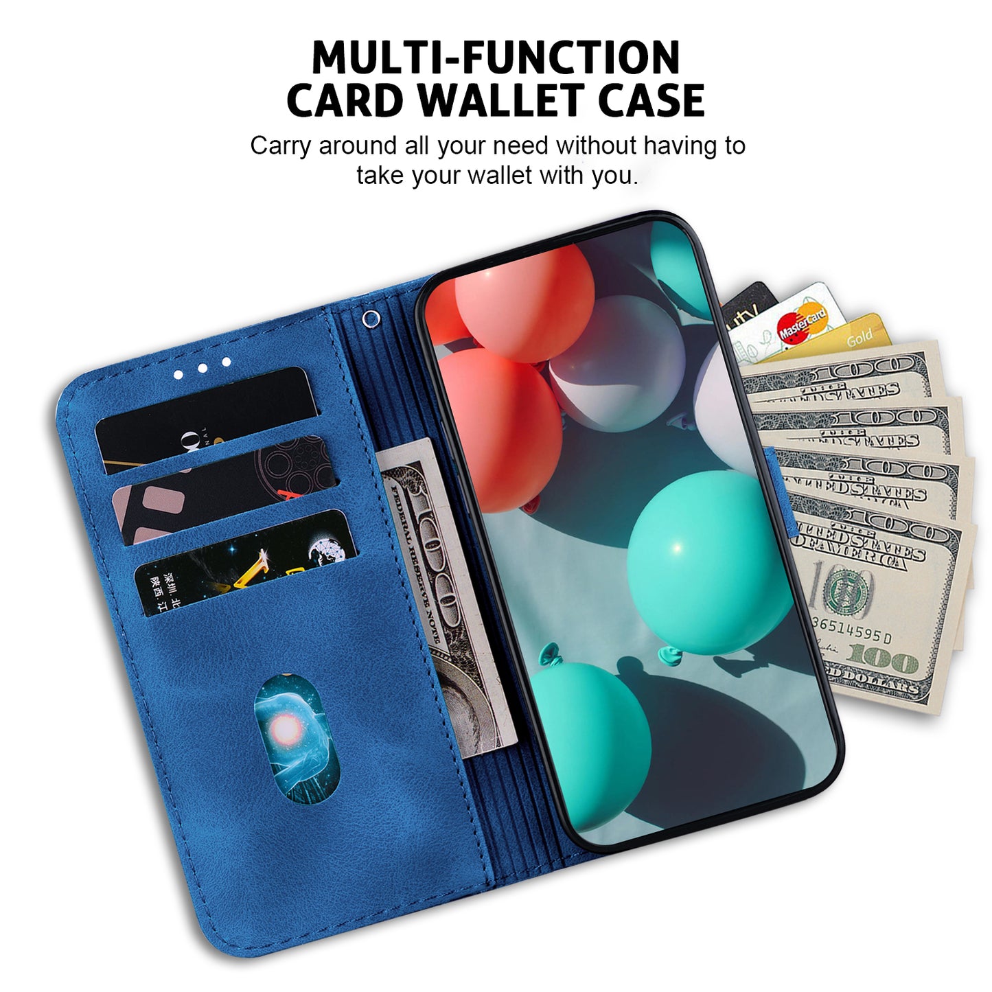 For Huawei nova Y61 4G Stand Cover Imprinted 7-Shape Pattern Wallet Flip Leather Phone Case