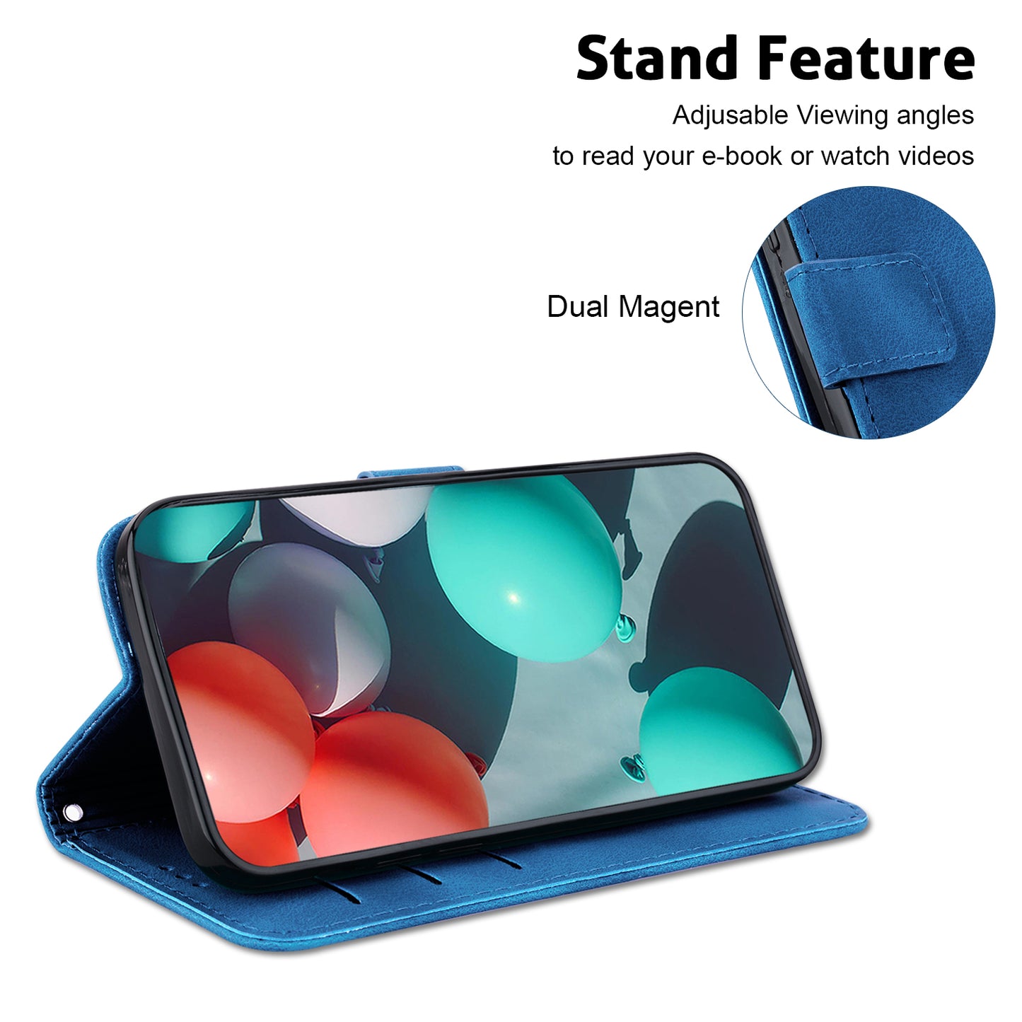 For Huawei nova Y61 4G Stand Cover Imprinted 7-Shape Pattern Wallet Flip Leather Phone Case