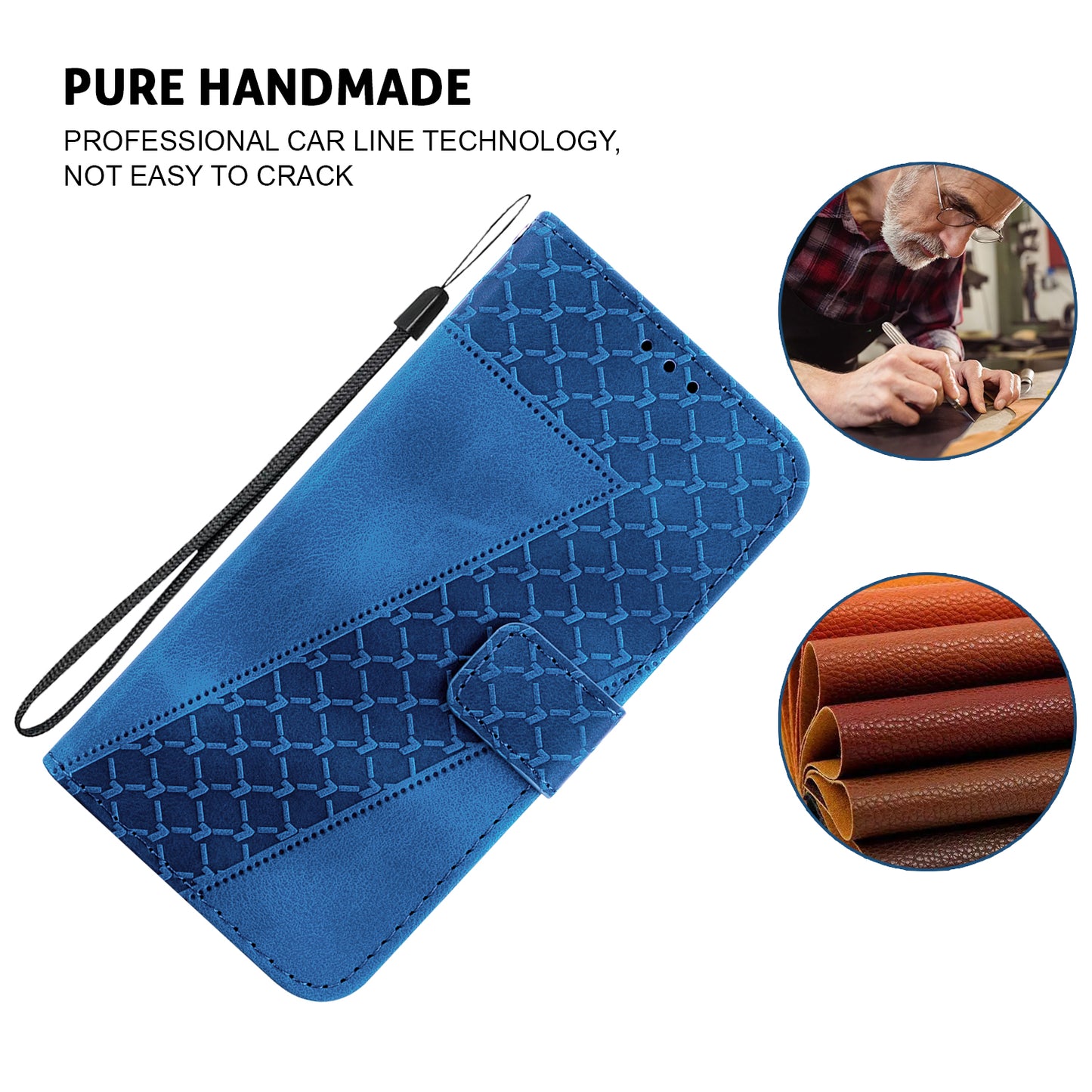 For Huawei nova Y61 4G Stand Cover Imprinted 7-Shape Pattern Wallet Flip Leather Phone Case