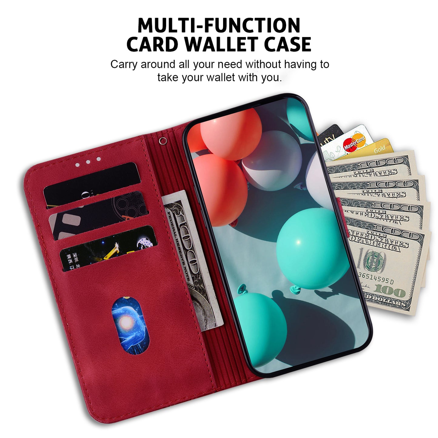 For Huawei nova Y61 4G Stand Cover Imprinted 7-Shape Pattern Wallet Flip Leather Phone Case