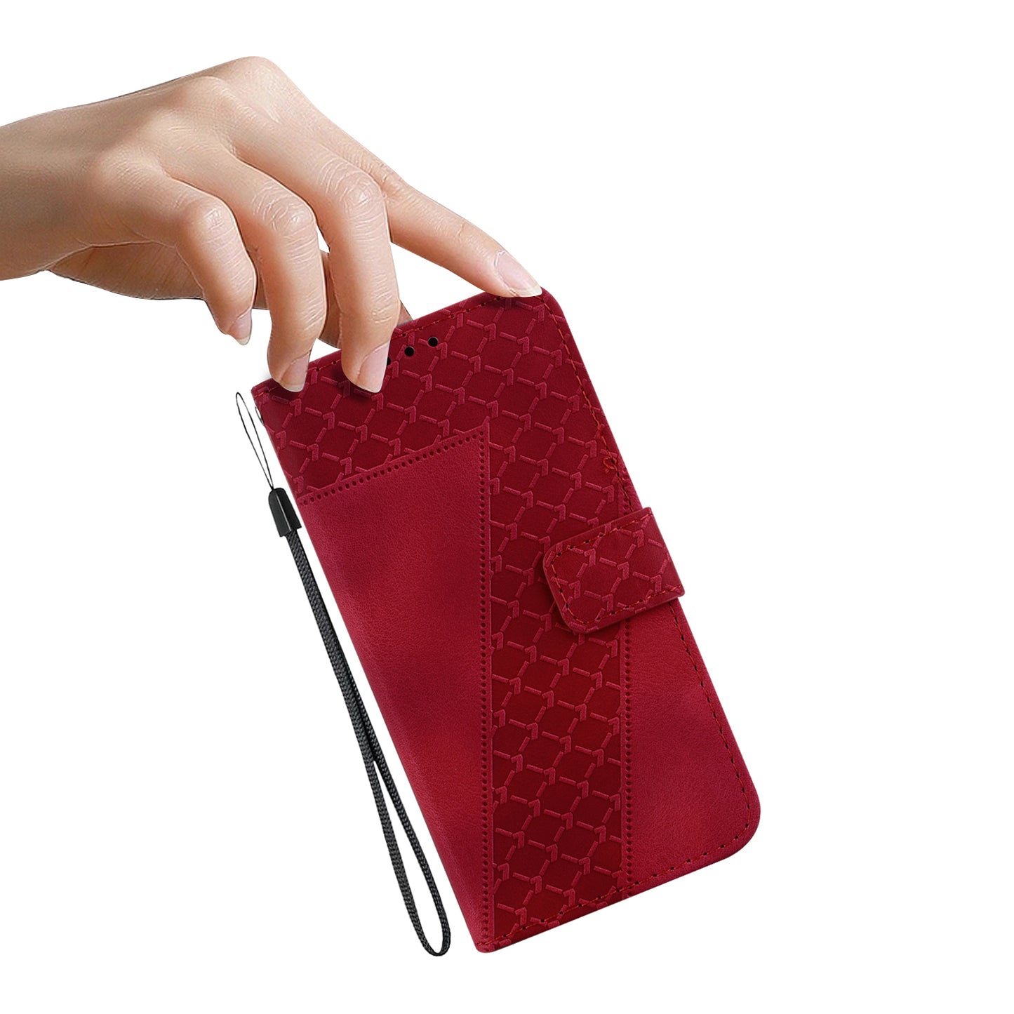 For Huawei nova Y61 4G Stand Cover Imprinted 7-Shape Pattern Wallet Flip Leather Phone Case