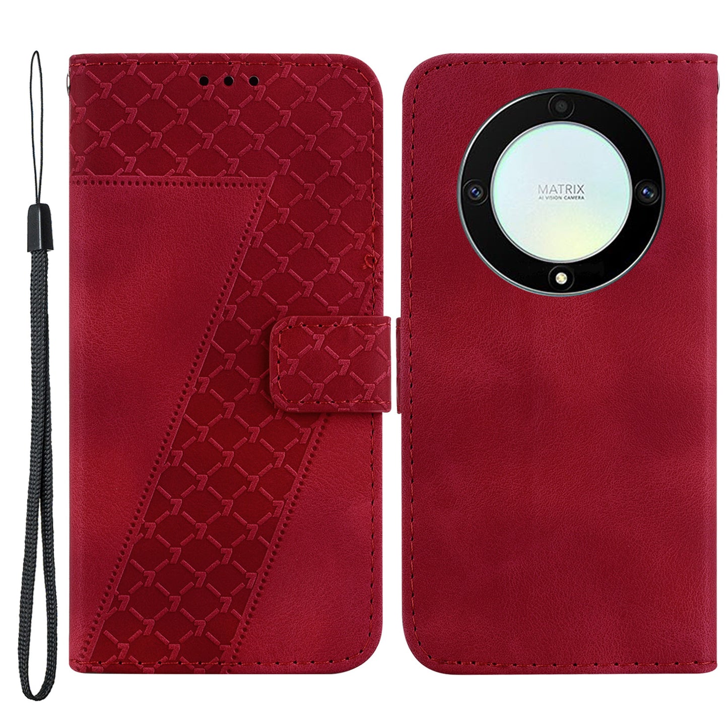 For Honor X9a 5G / X40 5G / Magic5 Lite 5G Flip Leather Phone Case Stand Imprinted 7-Shape Pattern Wallet Cover