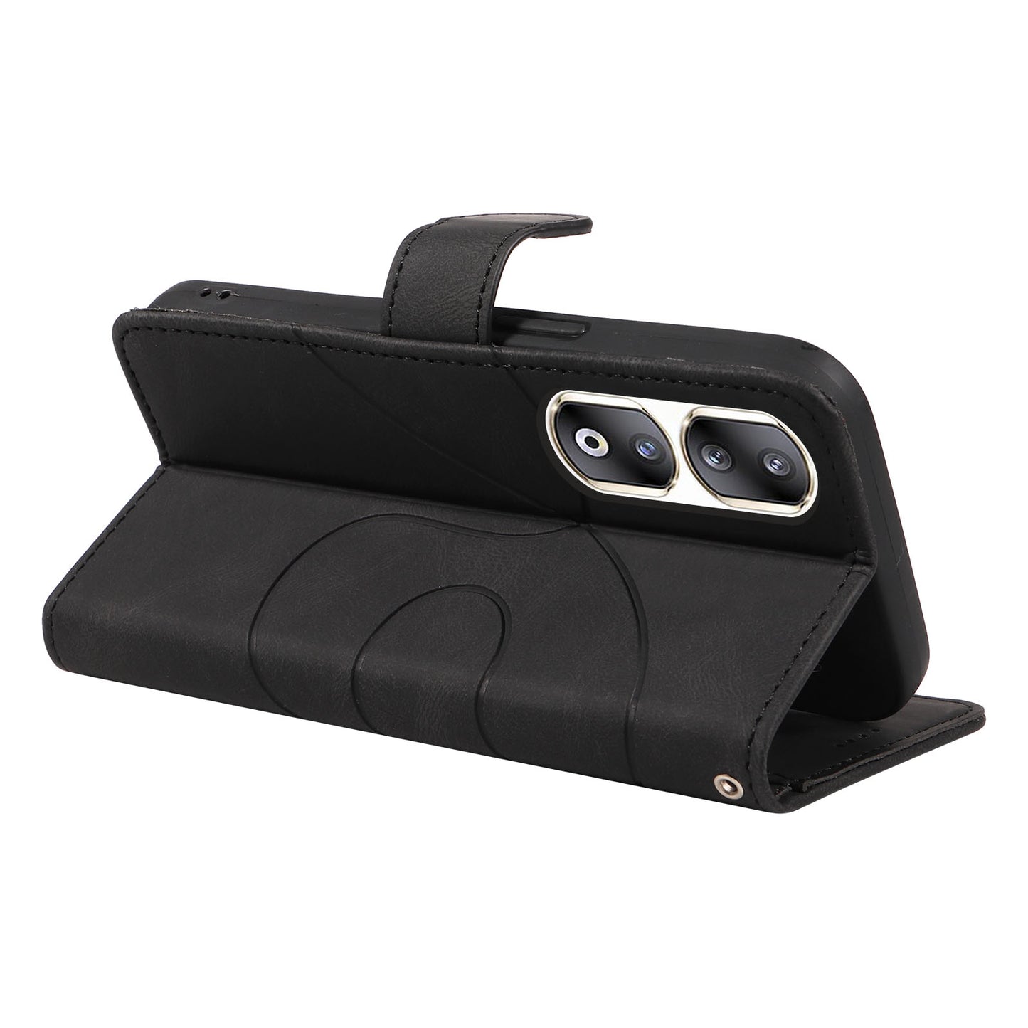 For Honor 90 Pro Slim-Fit Phone Case Imprinted Line Wallet Stand PU Leather Phone Cover