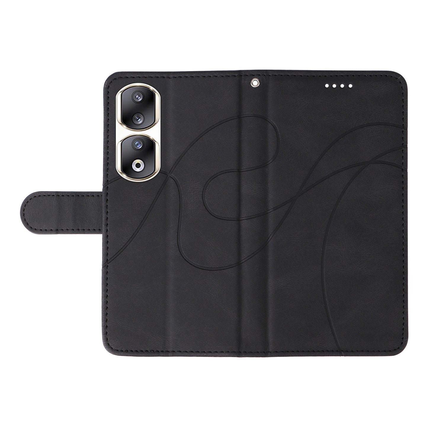 For Honor 90 Pro Slim-Fit Phone Case Imprinted Line Wallet Stand PU Leather Phone Cover