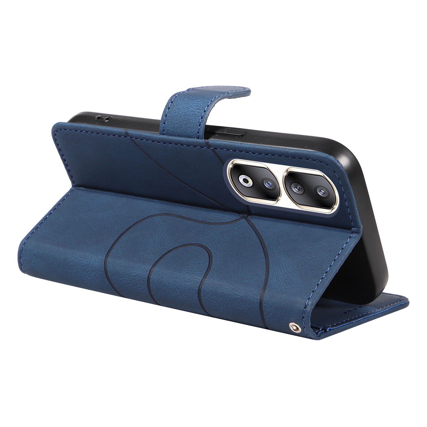 For Honor 90 Pro Slim-Fit Phone Case Imprinted Line Wallet Stand PU Leather Phone Cover