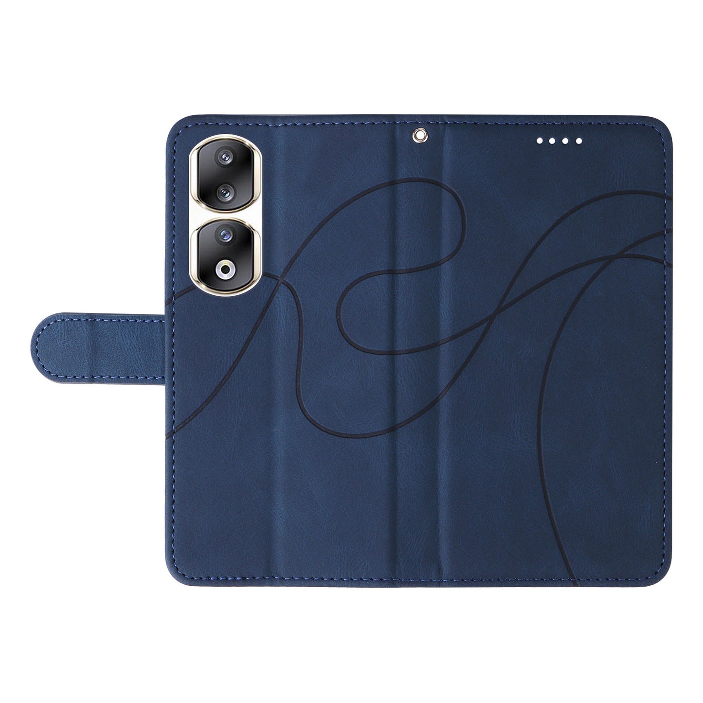 For Honor 90 Pro Slim-Fit Phone Case Imprinted Line Wallet Stand PU Leather Phone Cover