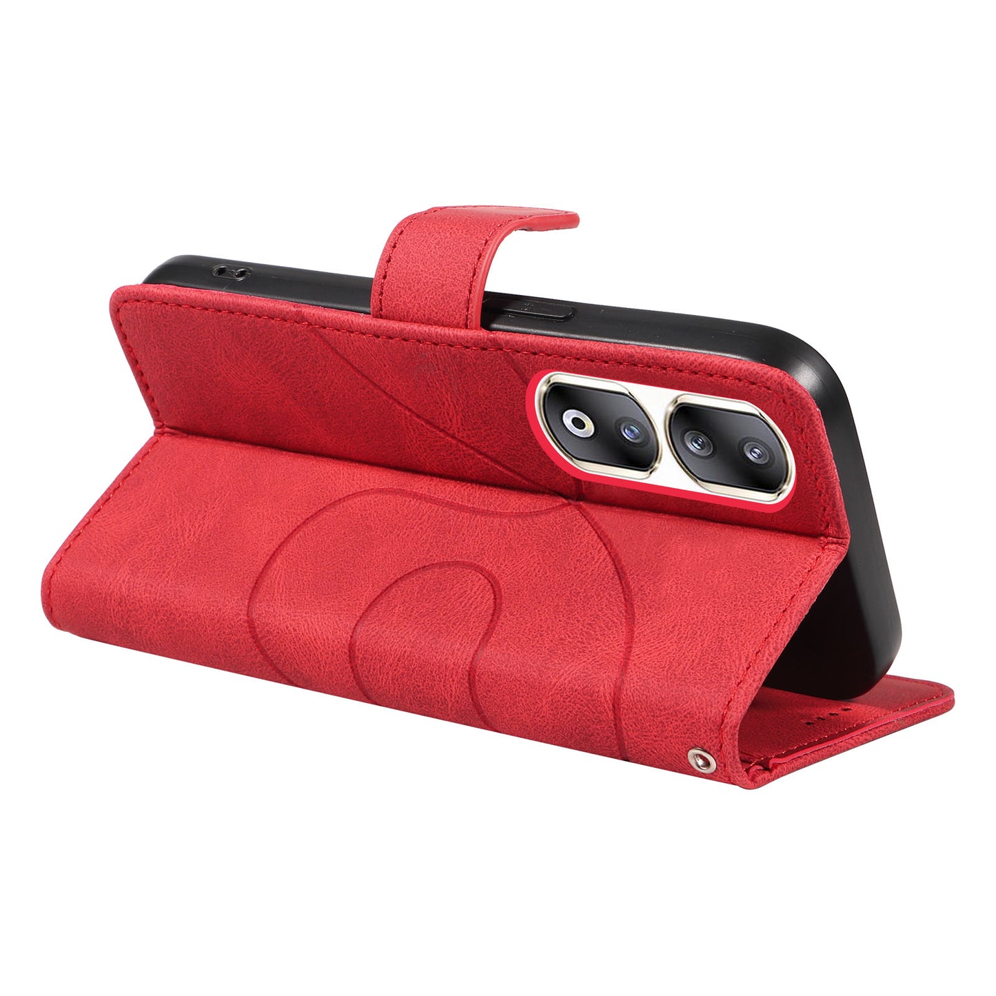 For Honor 90 Pro Slim-Fit Phone Case Imprinted Line Wallet Stand PU Leather Phone Cover
