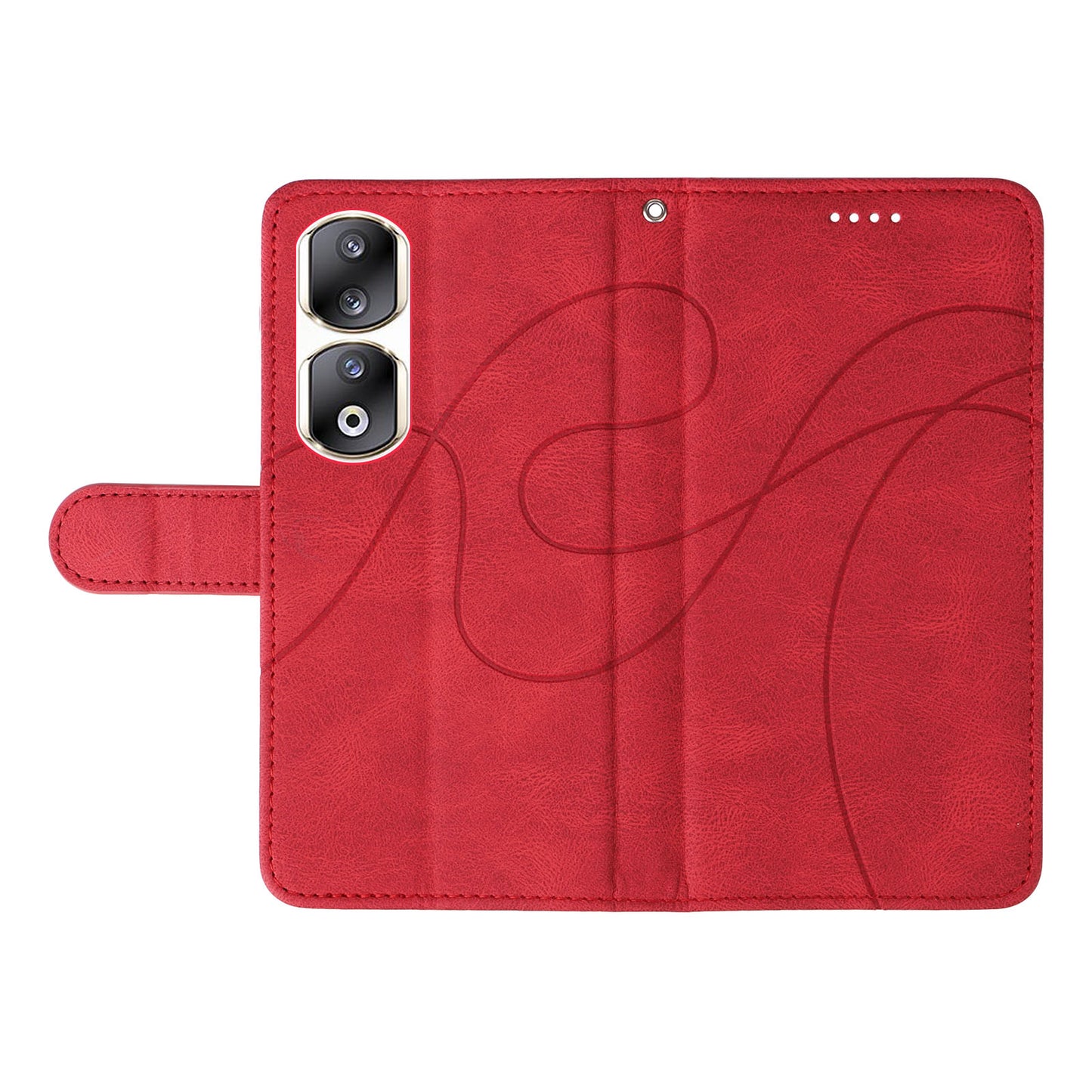 For Honor 90 Pro Slim-Fit Phone Case Imprinted Line Wallet Stand PU Leather Phone Cover