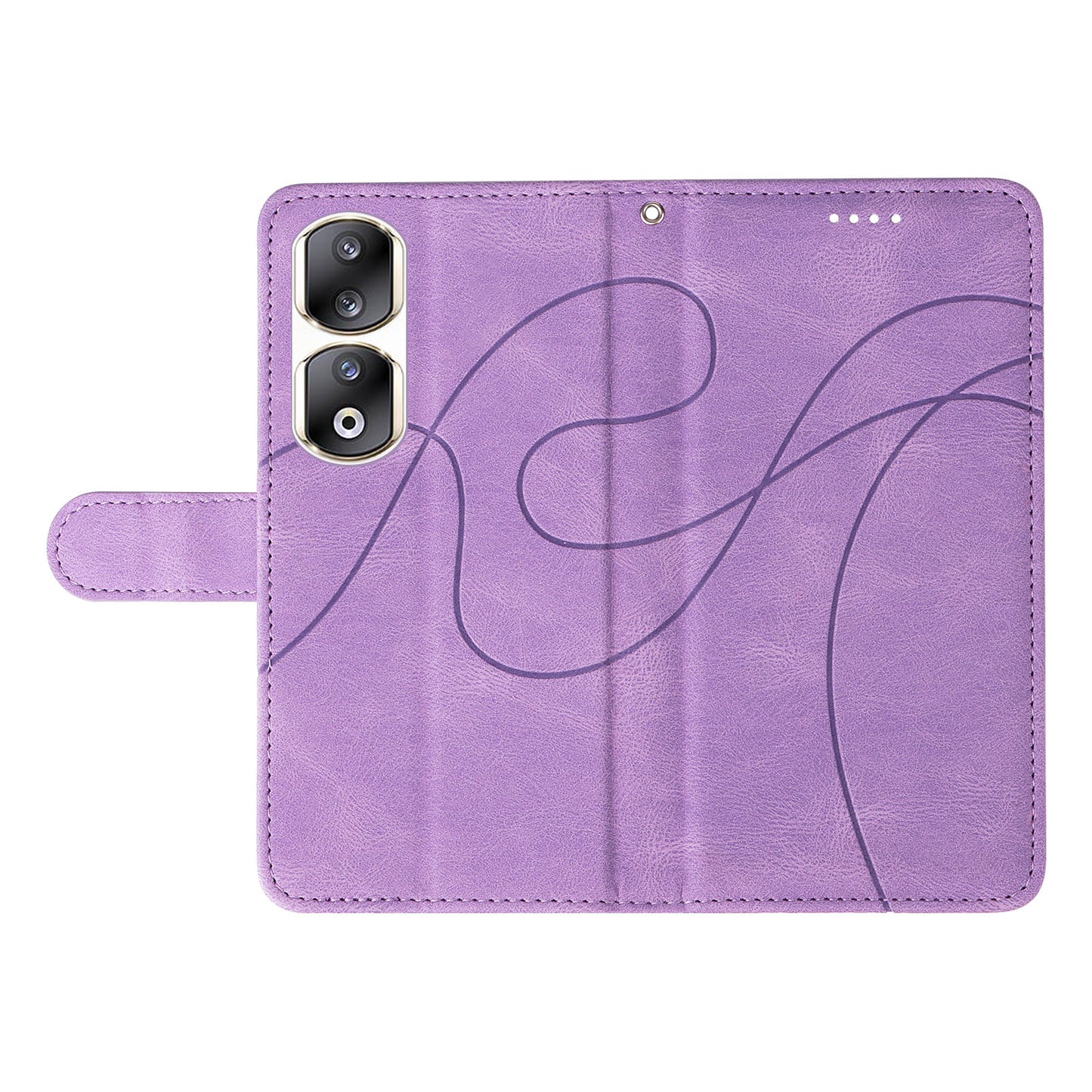 For Honor 90 Pro Slim-Fit Phone Case Imprinted Line Wallet Stand PU Leather Phone Cover