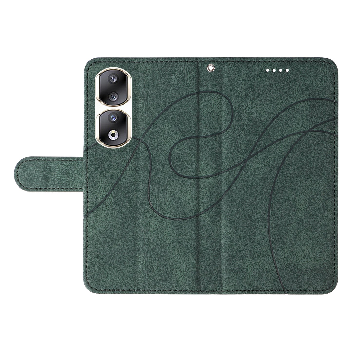 For Honor 90 Pro Slim-Fit Phone Case Imprinted Line Wallet Stand PU Leather Phone Cover