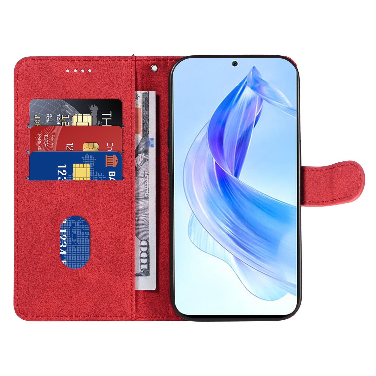 For Honor 90 Lite 5G / X50i 5G Cell Phone Case Imprinted Design Wallet TPU+PU Leather Stand Cover