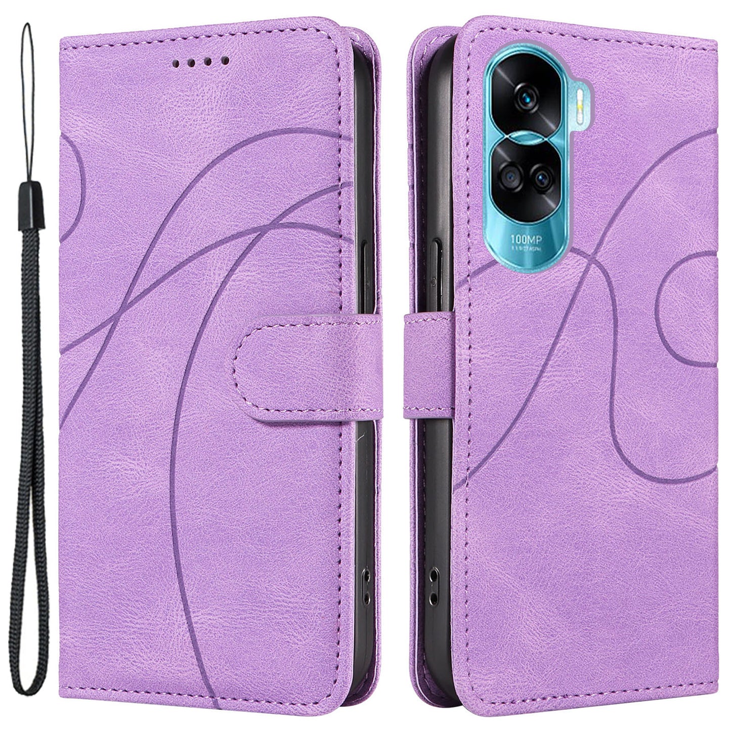 For Honor 90 Lite 5G / X50i 5G Cell Phone Case Imprinted Design Wallet TPU+PU Leather Stand Cover