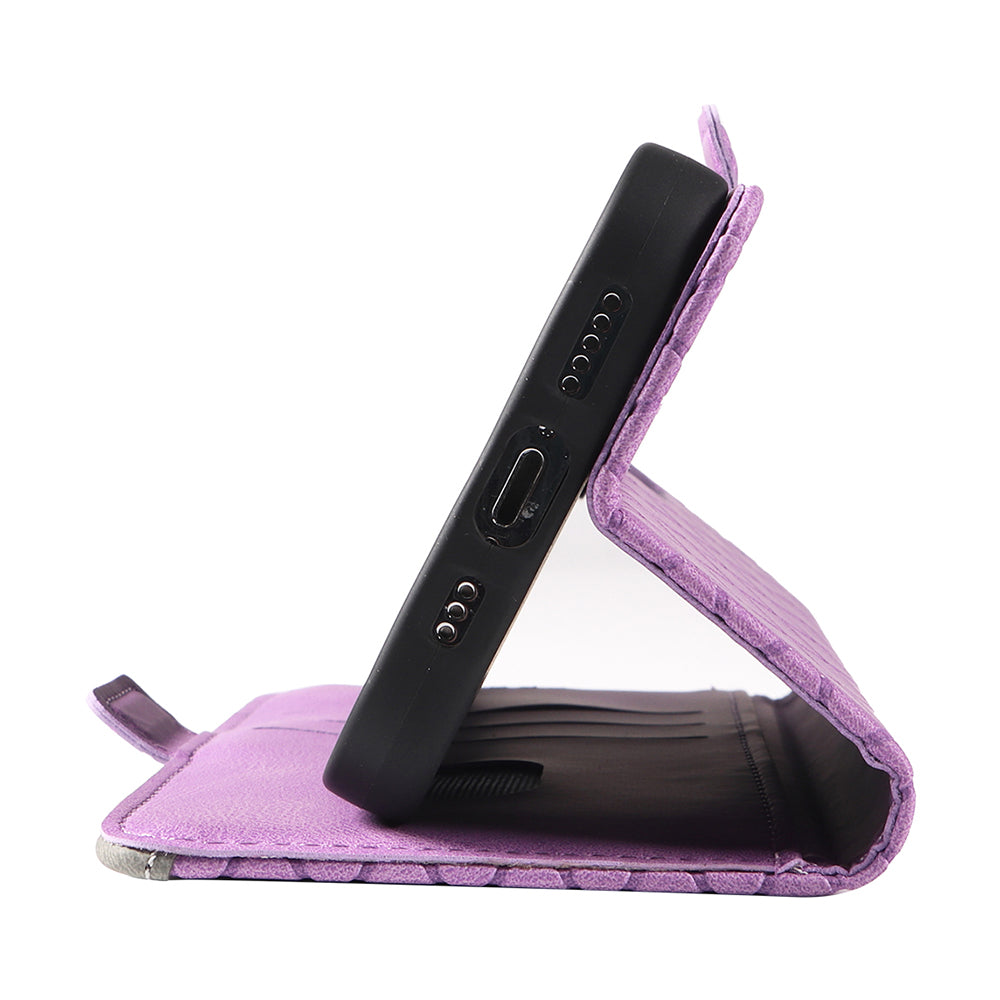 For Honor 90 Splicing PU Leather Phone Case Rhombus Imprinted Flip Stand Wallet Cover
