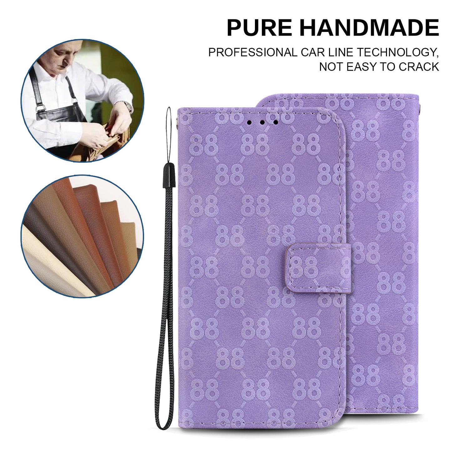 For Honor X40 5G / X9a 5G / Magic5 Lite 5G Double 8-Shape Imprinted Leather Case Anti-drop Stand Wallet Phone Cover