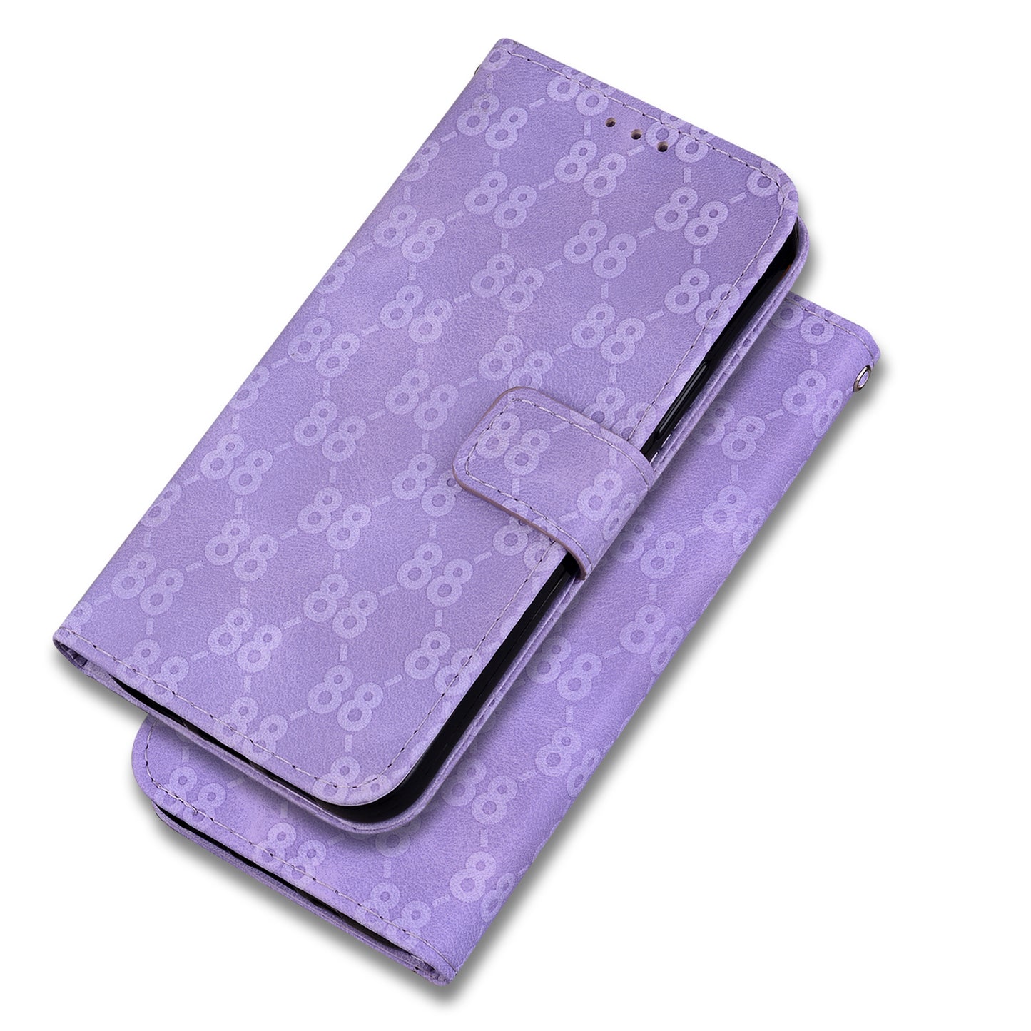For Honor X9 4G / X9 5G Double 8-Shape Imprint Leather Shell Anti-fall Wallet Stand Phone Cover