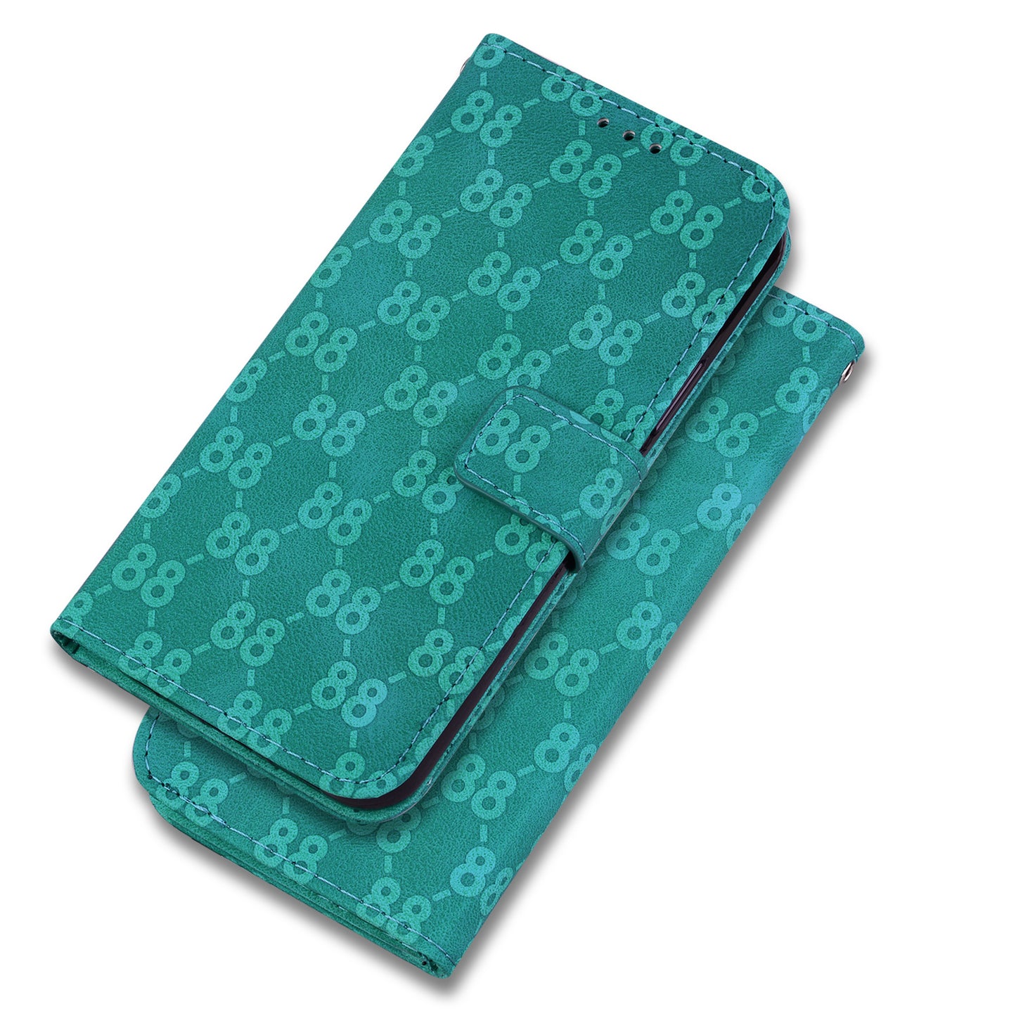 For Honor X9 4G / X9 5G Double 8-Shape Imprint Leather Shell Anti-fall Wallet Stand Phone Cover