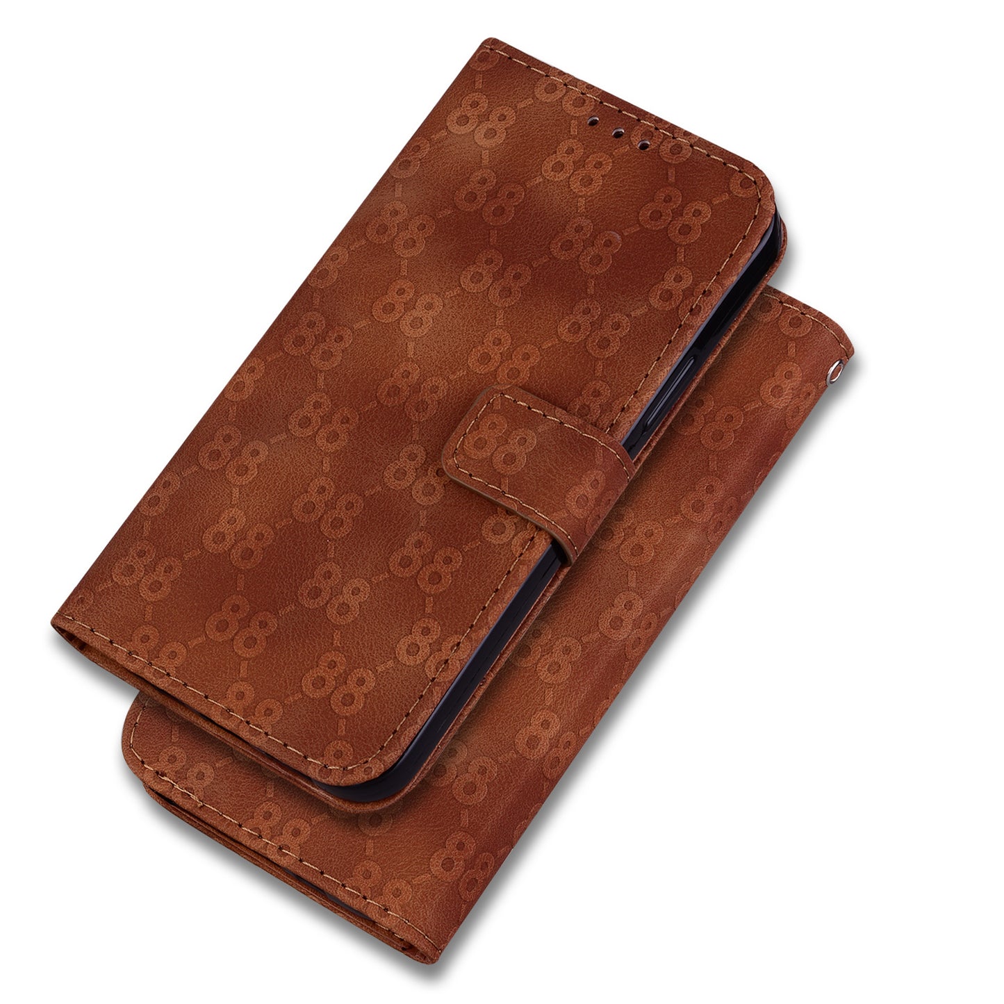 For Honor X9 4G / X9 5G Double 8-Shape Imprint Leather Shell Anti-fall Wallet Stand Phone Cover