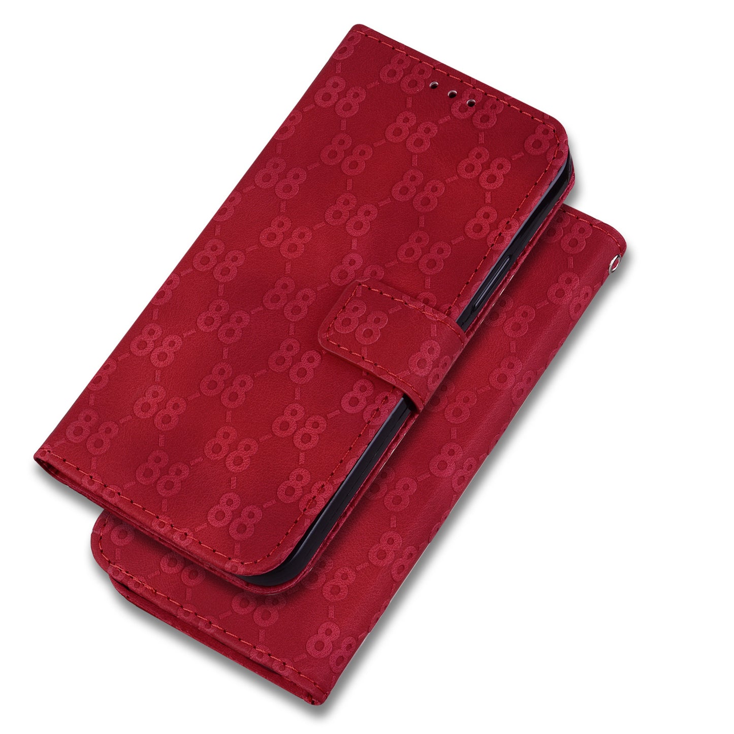 For Honor X9 4G / X9 5G Double 8-Shape Imprint Leather Shell Anti-fall Wallet Stand Phone Cover