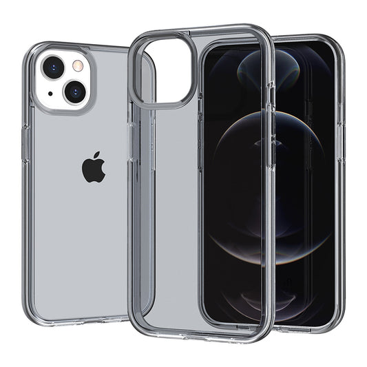 For iPhone 15 Plus Anti-Scratch Cover Clear Design Hard PC + Flexible TPU Cell Phone Case