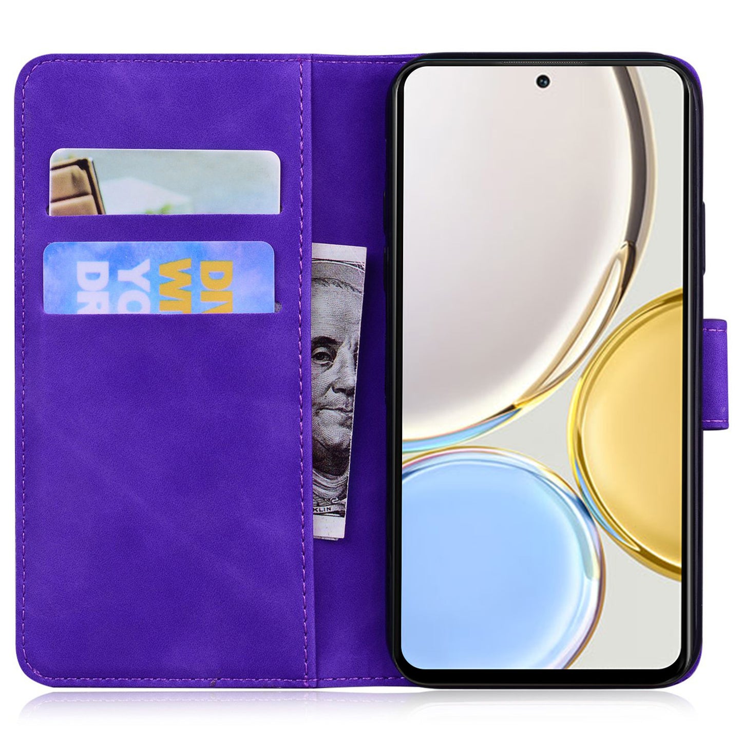 For Honor 90 Pro Anti-Scratch Wallet Phone Case Butterfly Printing Skin-Touch PU Leather Flip Cover