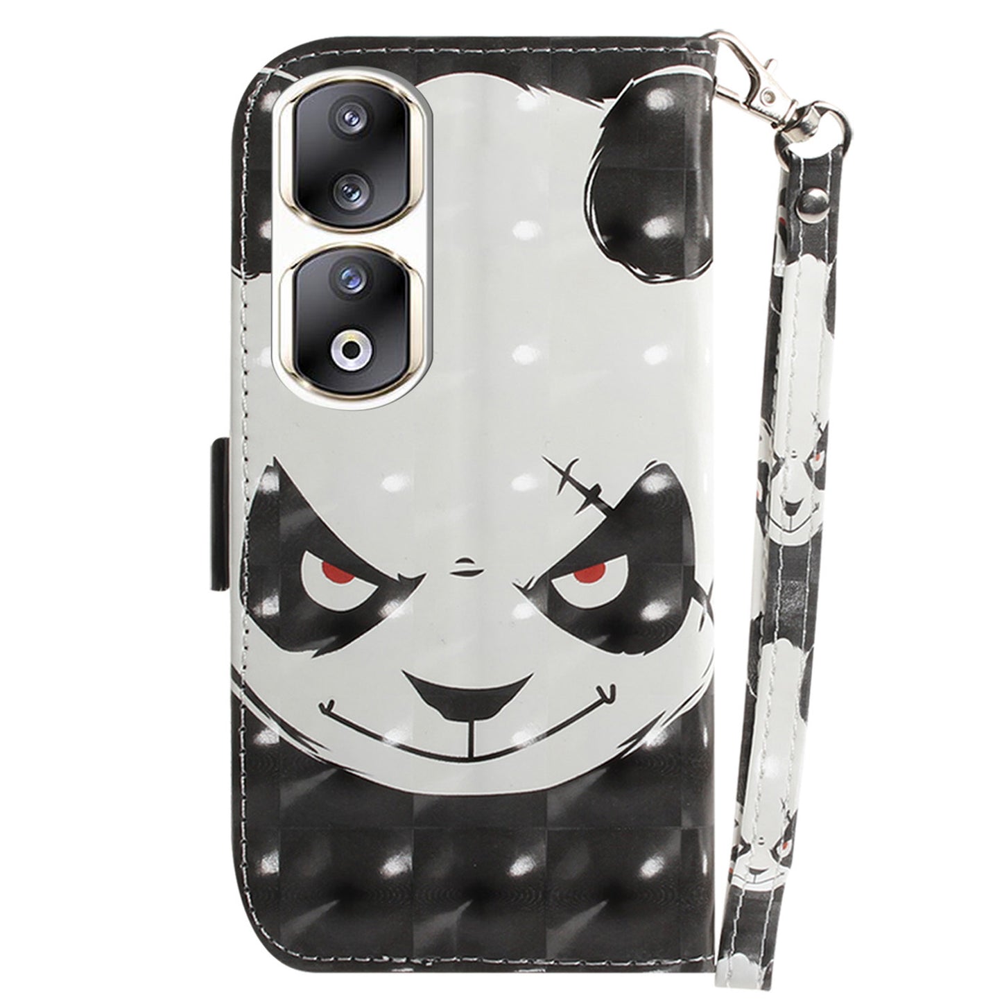 For Honor 90 Pro 3D Pattern Printed Case PU Leather Stand Wallet Phone Cover with Strap