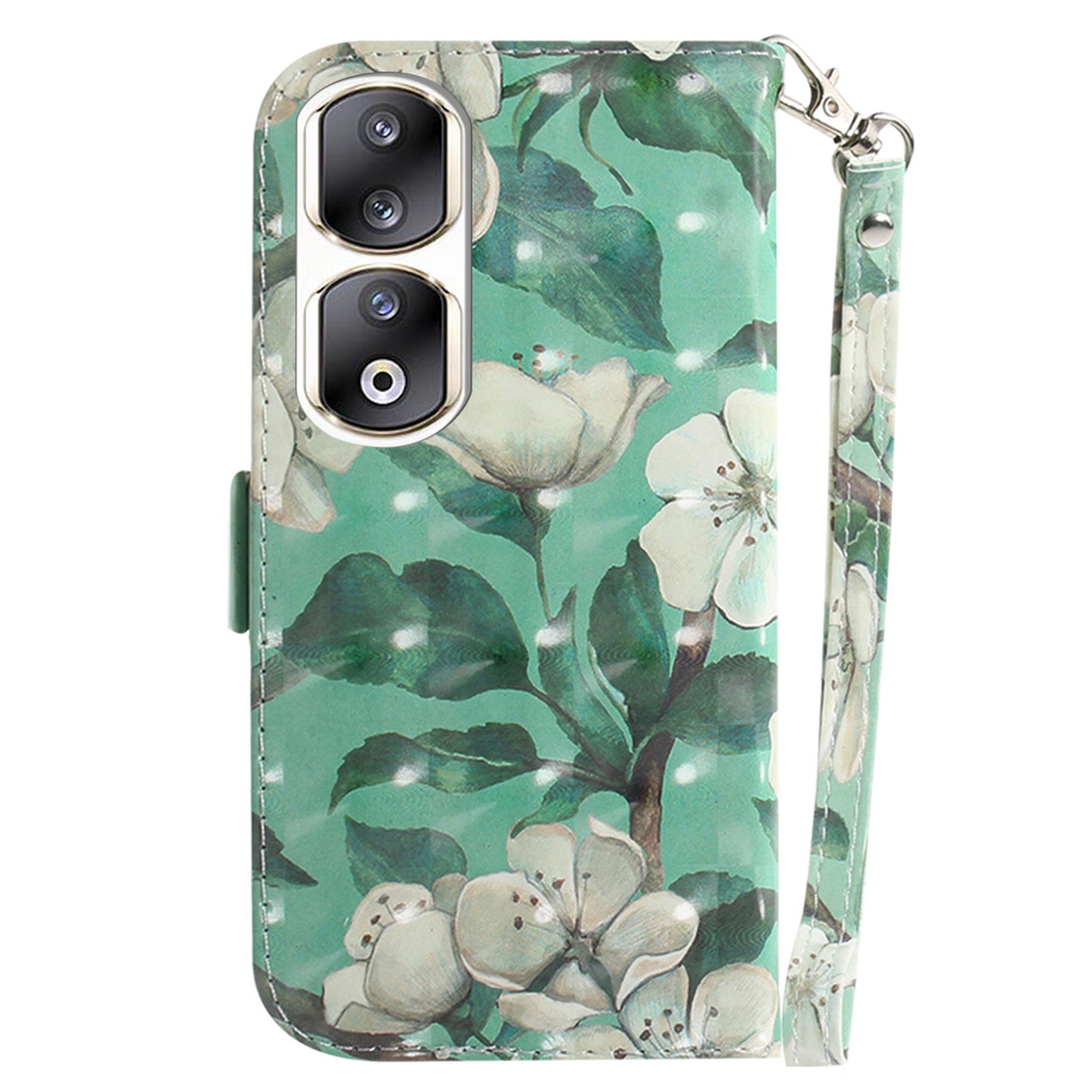 For Honor 90 Pro 3D Pattern Printed Case PU Leather Stand Wallet Phone Cover with Strap