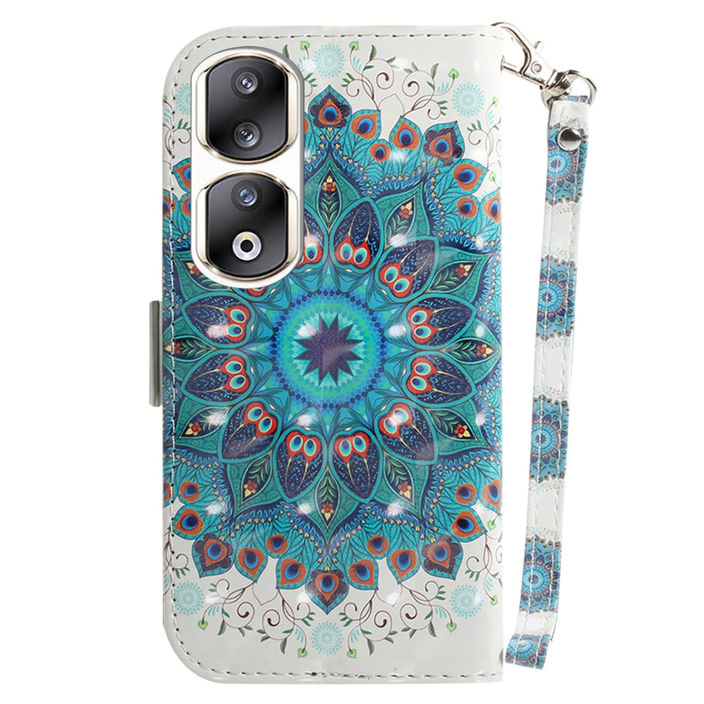 For Honor 90 Pro 3D Pattern Printed Case PU Leather Stand Wallet Phone Cover with Strap