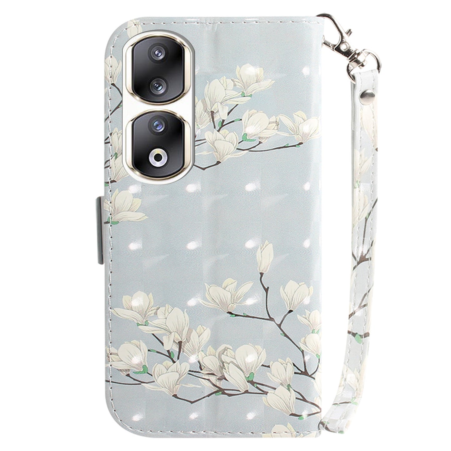 For Honor 90 Pro 3D Pattern Printed Case PU Leather Stand Wallet Phone Cover with Strap