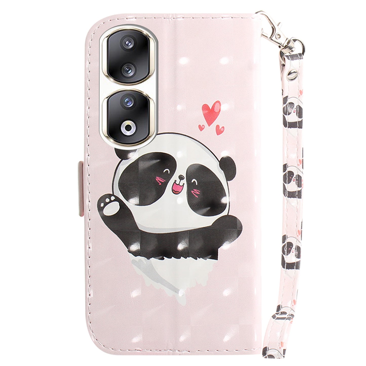 For Honor 90 Pro 3D Pattern Printed Case PU Leather Stand Wallet Phone Cover with Strap