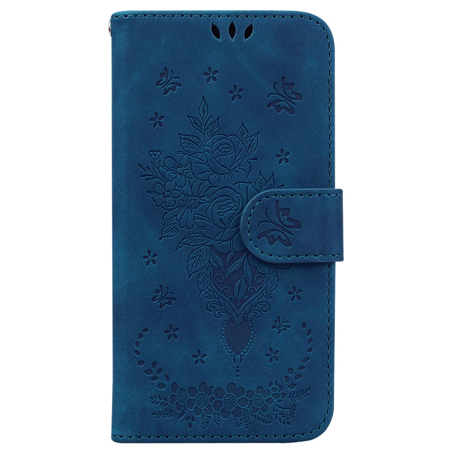 For Honor 90 Pro Shockproof Phone Shell Rose Butterfly Imprinted Wallet Phone Case PU Leather Flip Cover
