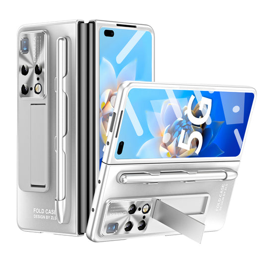For Huawei Mate X2 / 5G Hard PC Kickstand Phone Case AG Matte Cover with Front Screen Protector / Stylus Pen