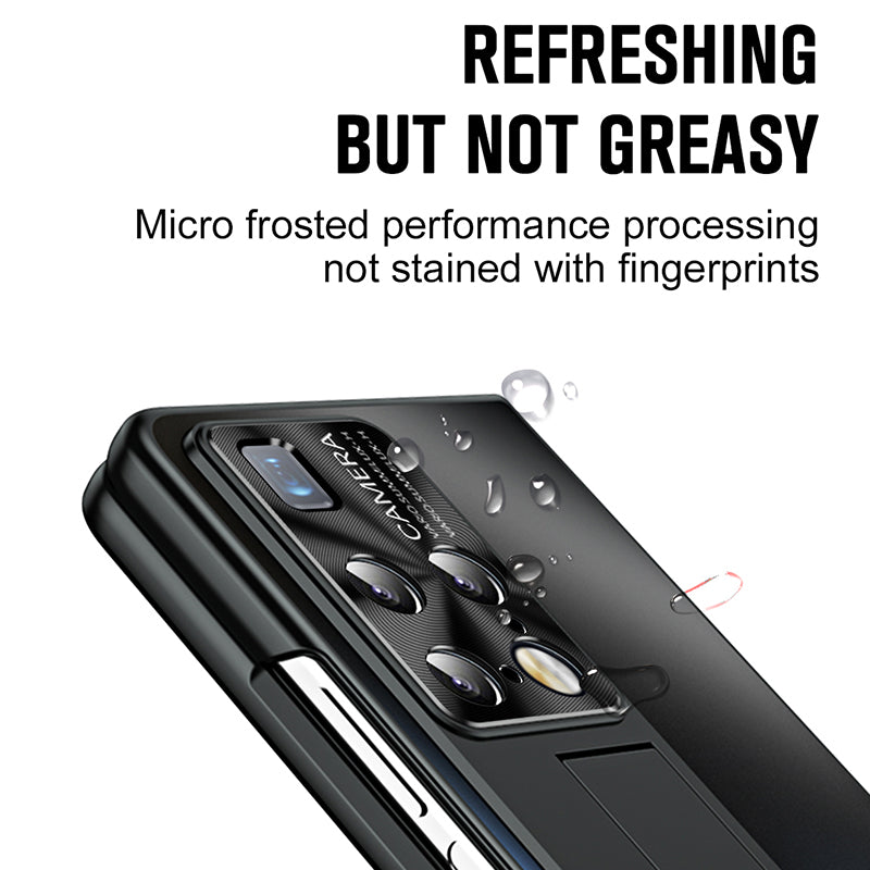 For Huawei Mate X2 / 5G Hard PC Kickstand Phone Case AG Matte Cover with Front Screen Protector / Stylus Pen
